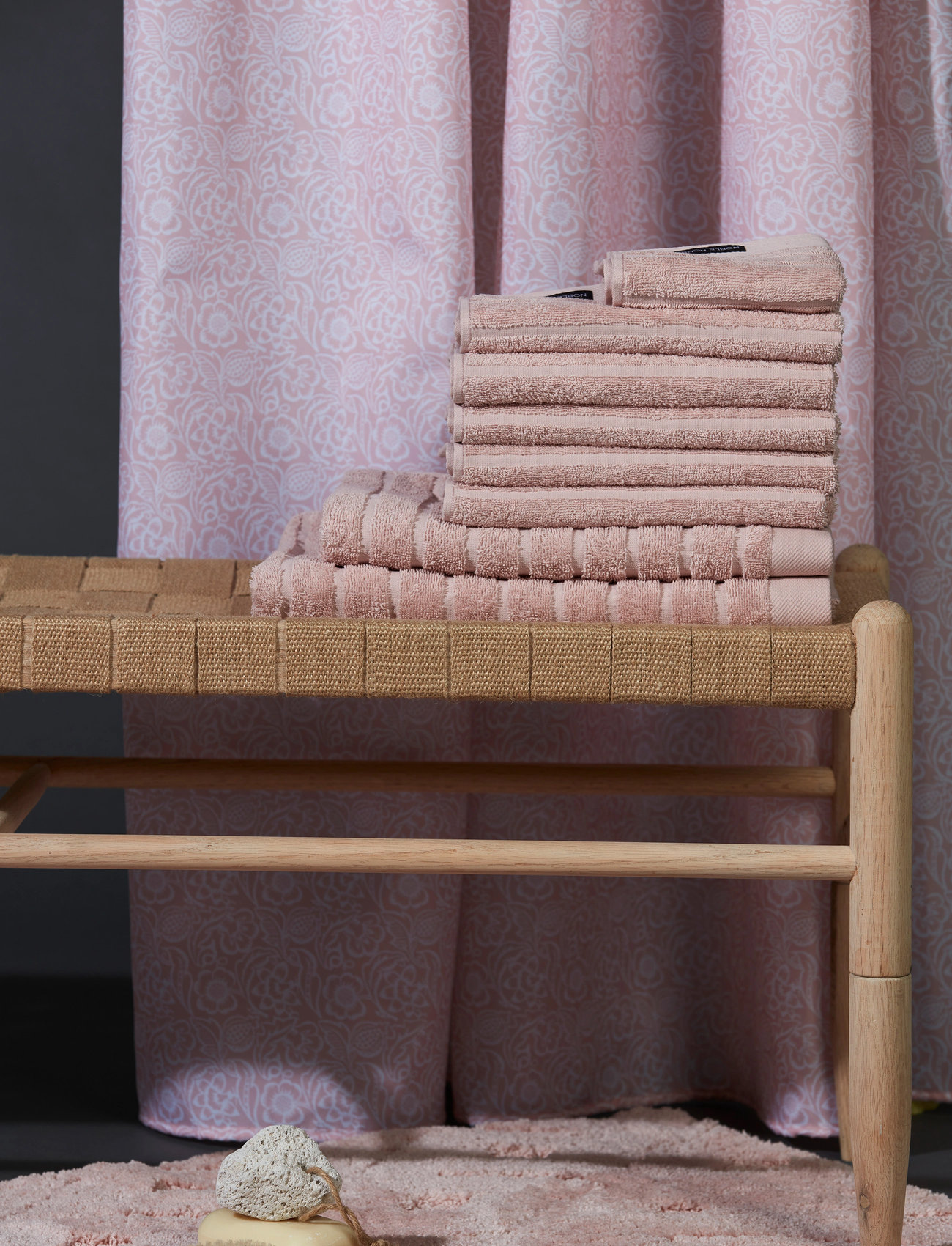 Noble House Shower Curtain Printed, 180X200 cm, Pink, Tekstiler Til Badeværelset > Bruseforhæng, Unisex