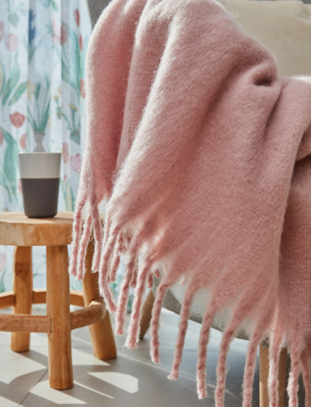 Noble House Blanket Rune, 125X150 cm, Pink, Puder & Tæpper > Tæpper & Plaider, Unisex