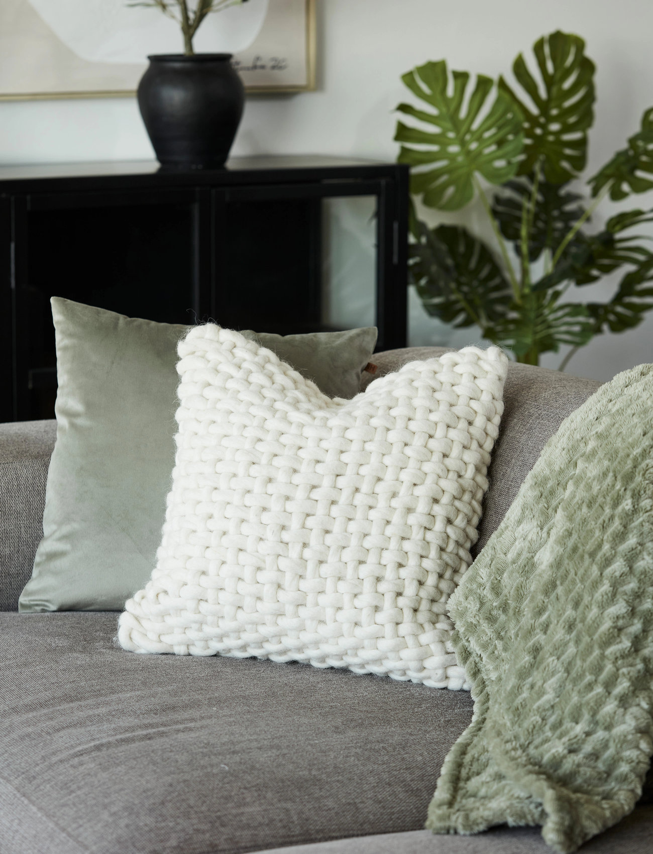 Noble House Cushion Vega, 45X45 cm, Cream, Puder & Tæpper > Puder, Unisex