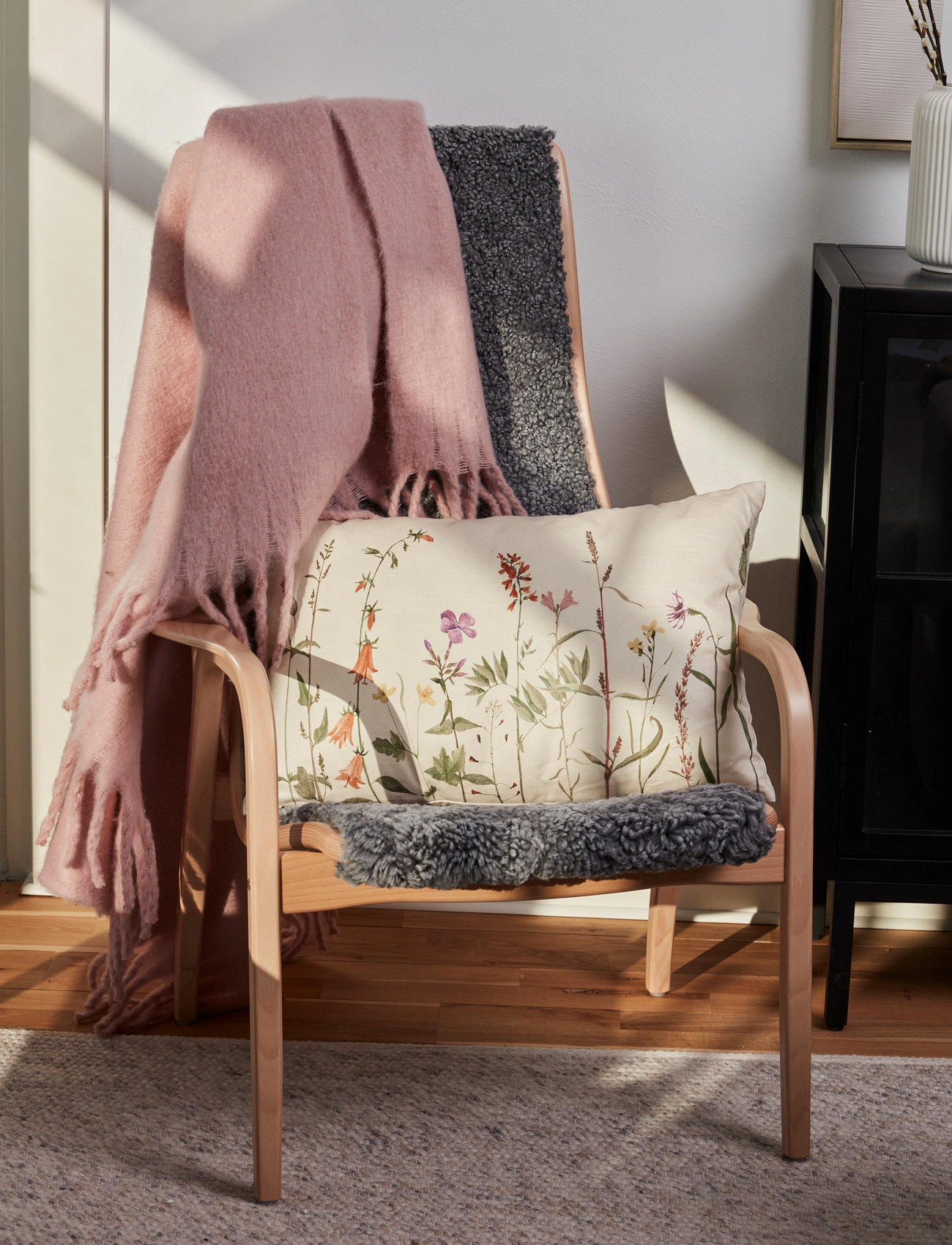Noble House Cushion Cover Flower 40X 60 cm, 40X60 cm, Multi/patterned, Puder & Tæpper > Pudebetræk, Unisex