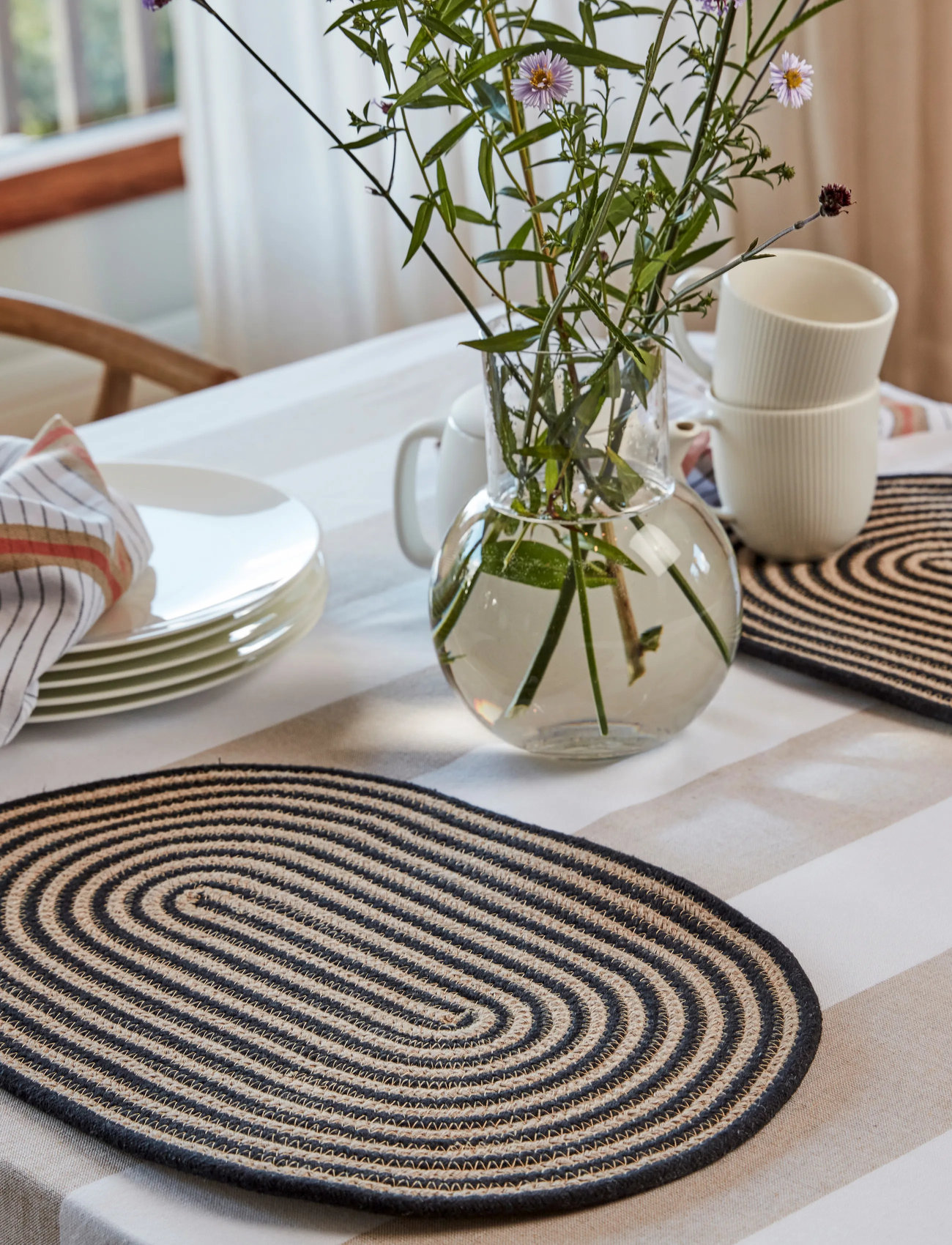 Noble House Place Mat Spiro, 30X45 cm, Black, Tableware > Placemats, Unisex