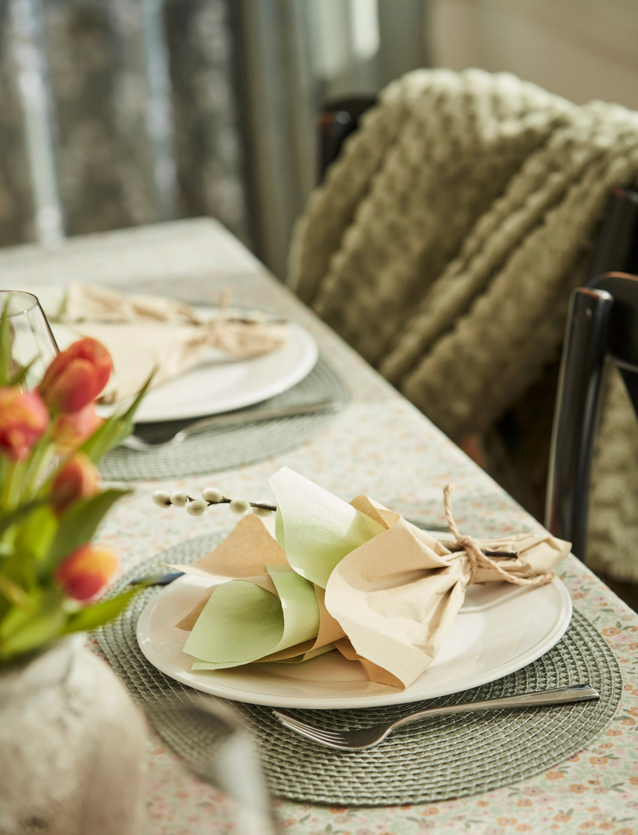 Noble House Place Mat Olga, 30X45 cm, Green, Tableware > Placemats, Unisex