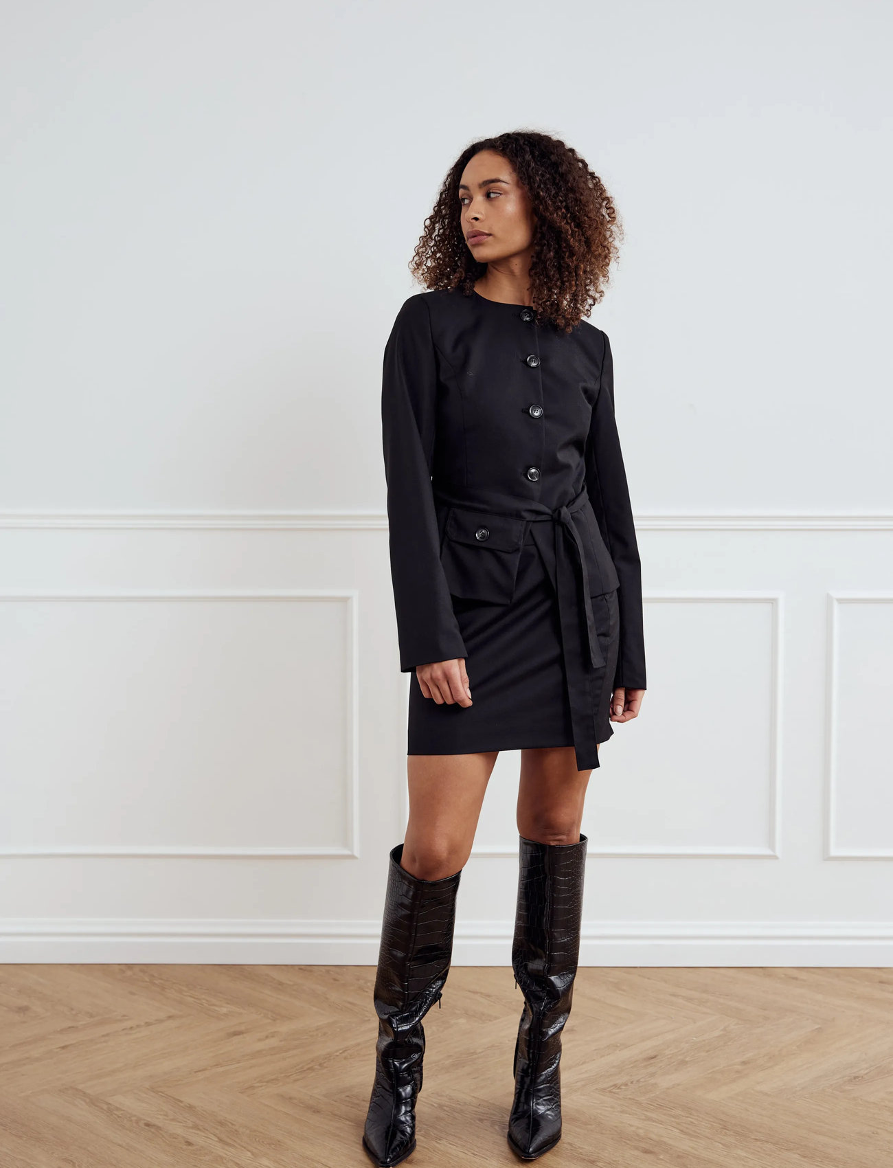 Noella Kasaundra Ls Blazer, XL, Black, Blazere > Blazere Med Bælte, Dame