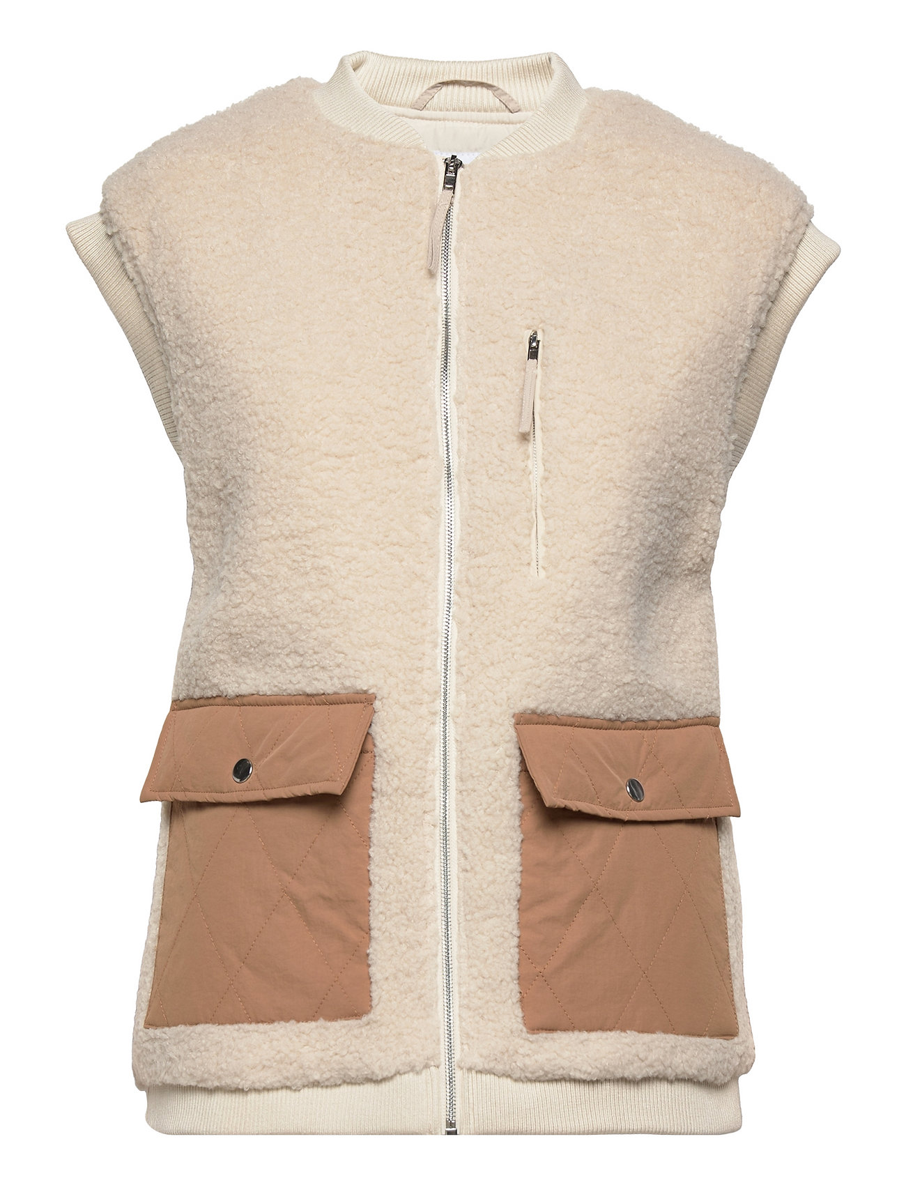 Noella Effi Pile Vest Polyester, M, Beige, Veste > Vatterede Veste, Dame