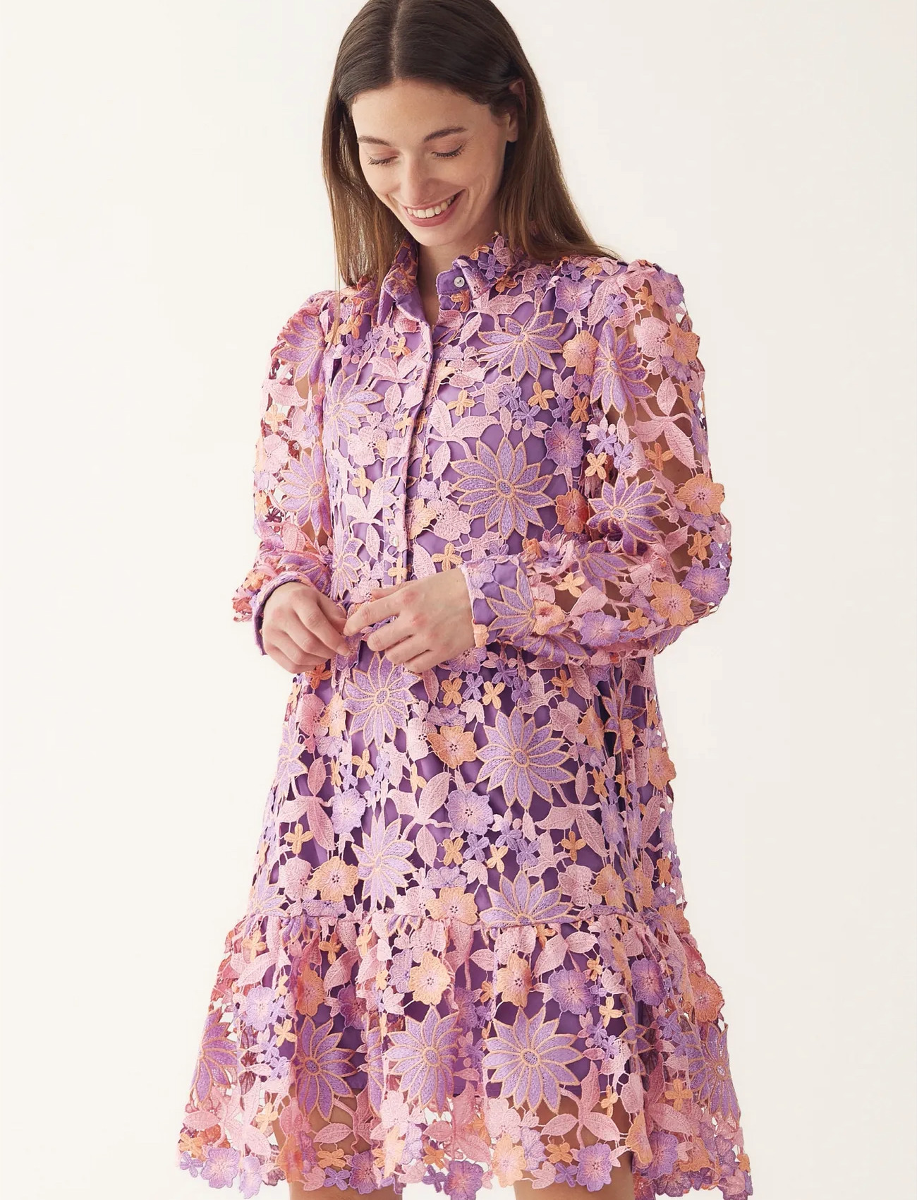 Noella Star Ls Dress, M, Purple, Kjoler > Kort Kjole, Dame