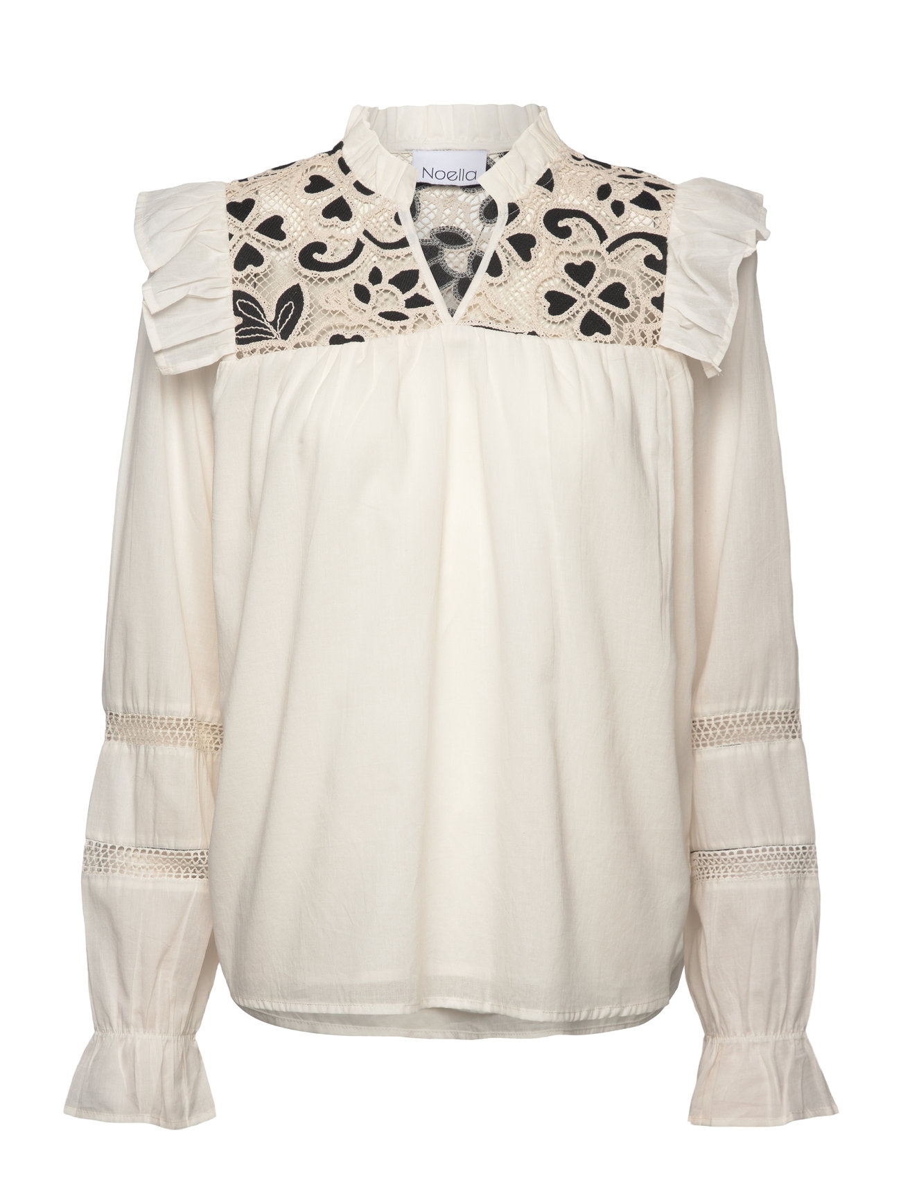 Noella Salba Blouse, L, White, Bluser > Langærmede, Dame