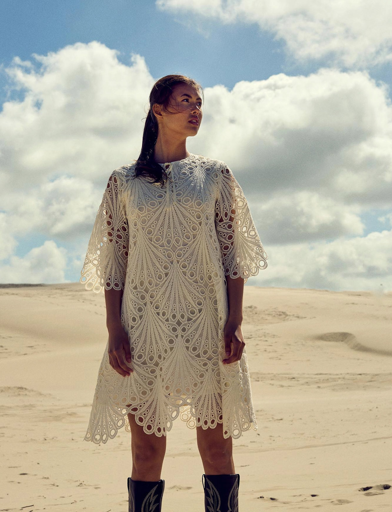Noella Kalona Dress, L, White, Kjoler > Kort Kjole, Dame