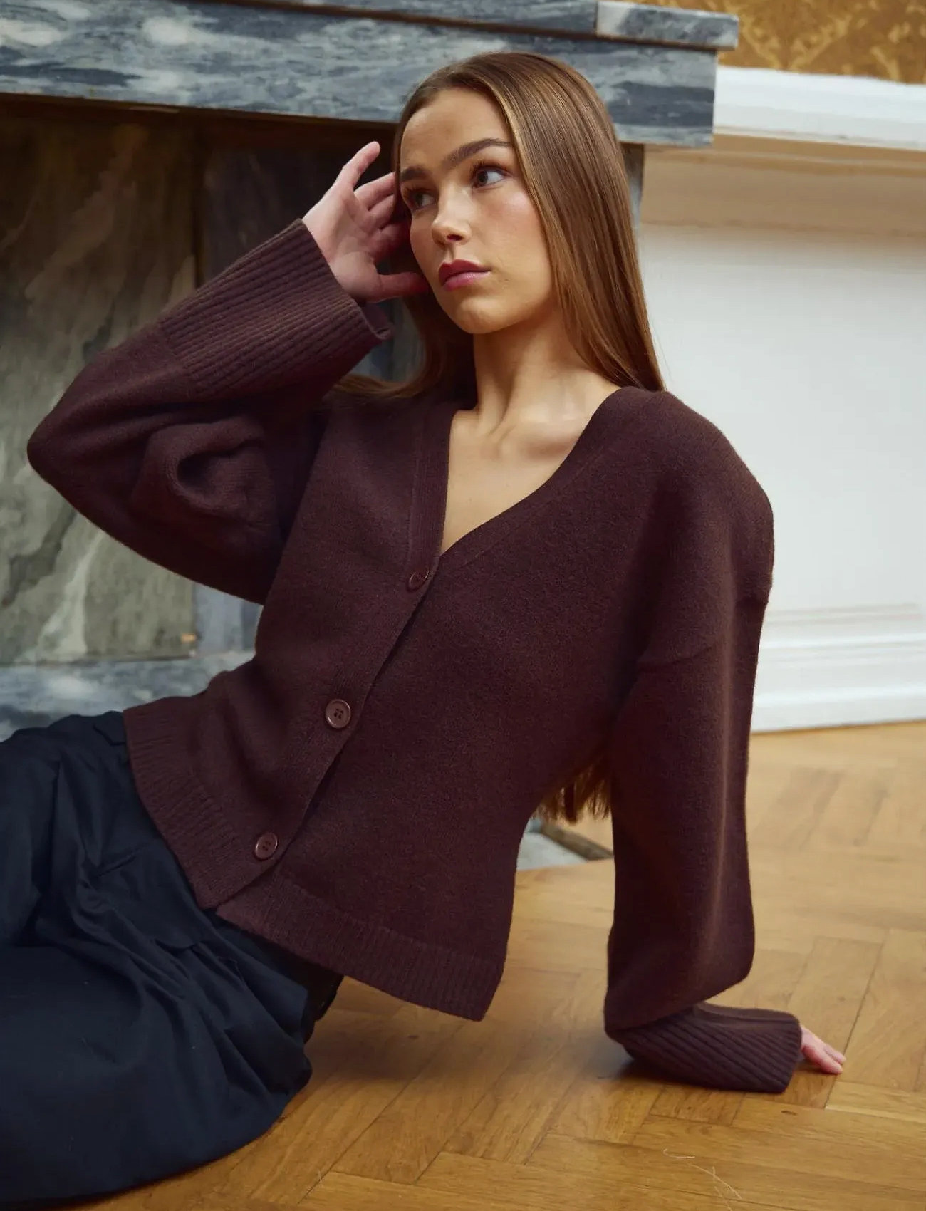 Noella Lenyx Knit, XL, Brown, Strik > Cardigans, Dame