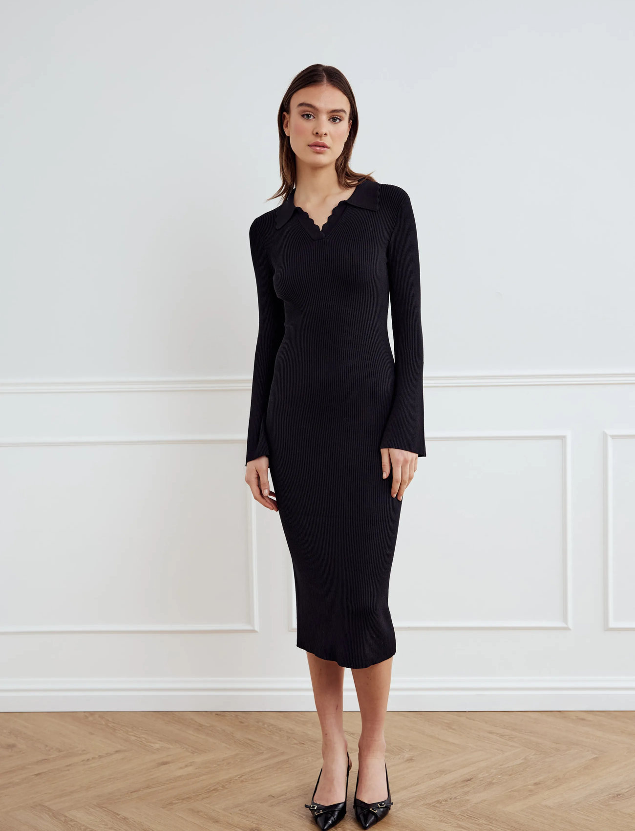 Noella Livvy Knit Dress, XXL, Black, Kjoler > Knælange Og Midi, Dame