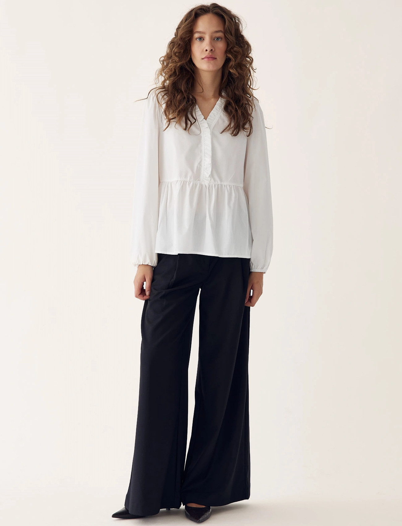 Noella Matti Blouse, XL, White, Bluser > Langærmede, Dame