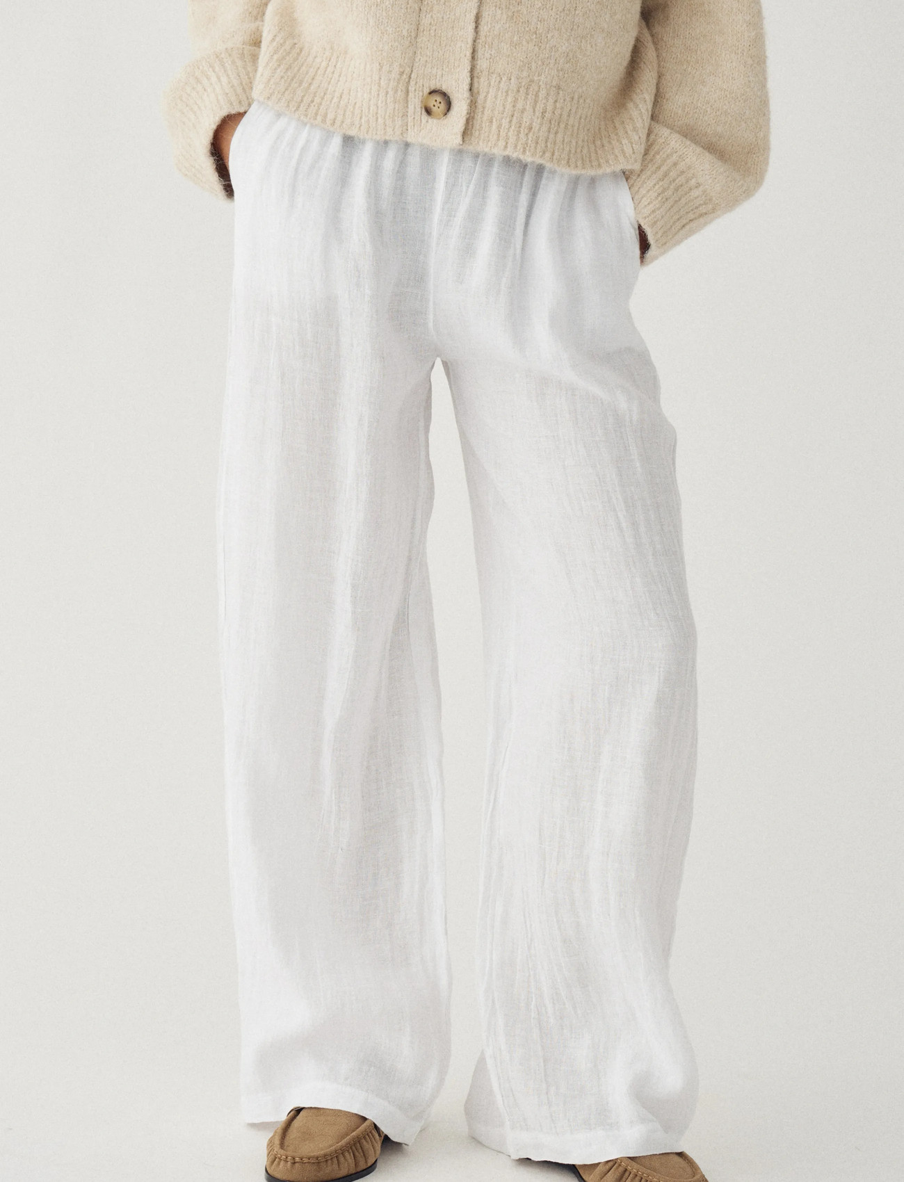 Noella Lorann Pants, L/XL, White, Bukser > Culottes, Dame