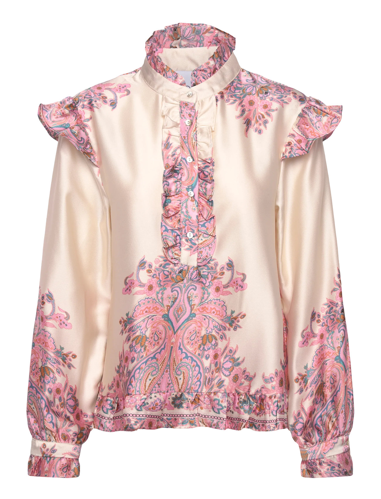 NOELLA Reno Ruby Ruffle Bluse Pink - S - Damen