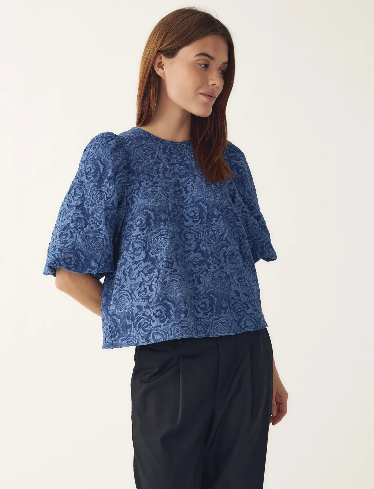 Noella N-Shelly Blouse, XXL, Blue, Bluser > Kortærmede, Dame