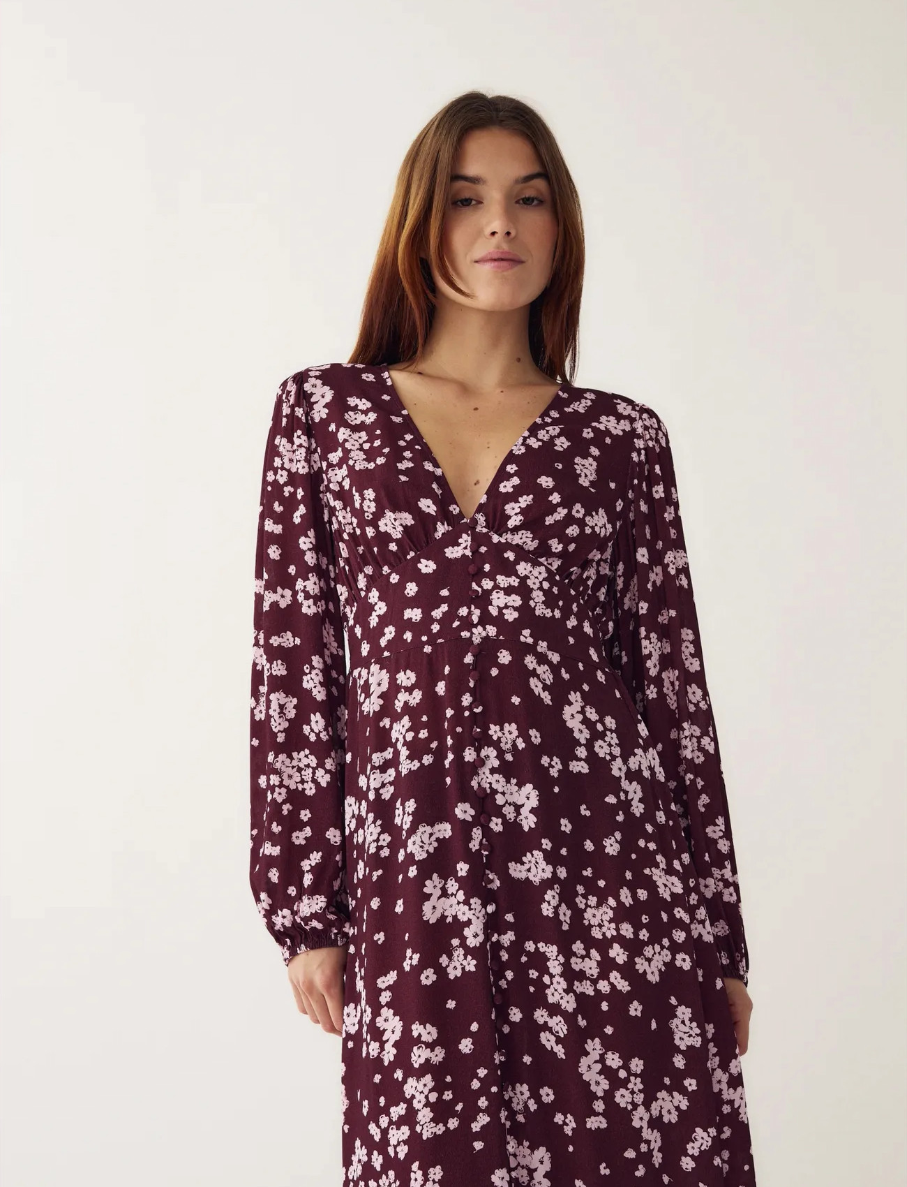 Noella N-Lilith Maxi Dress, XL, Burgundy, Kjoler > Maxikjole, Dame
