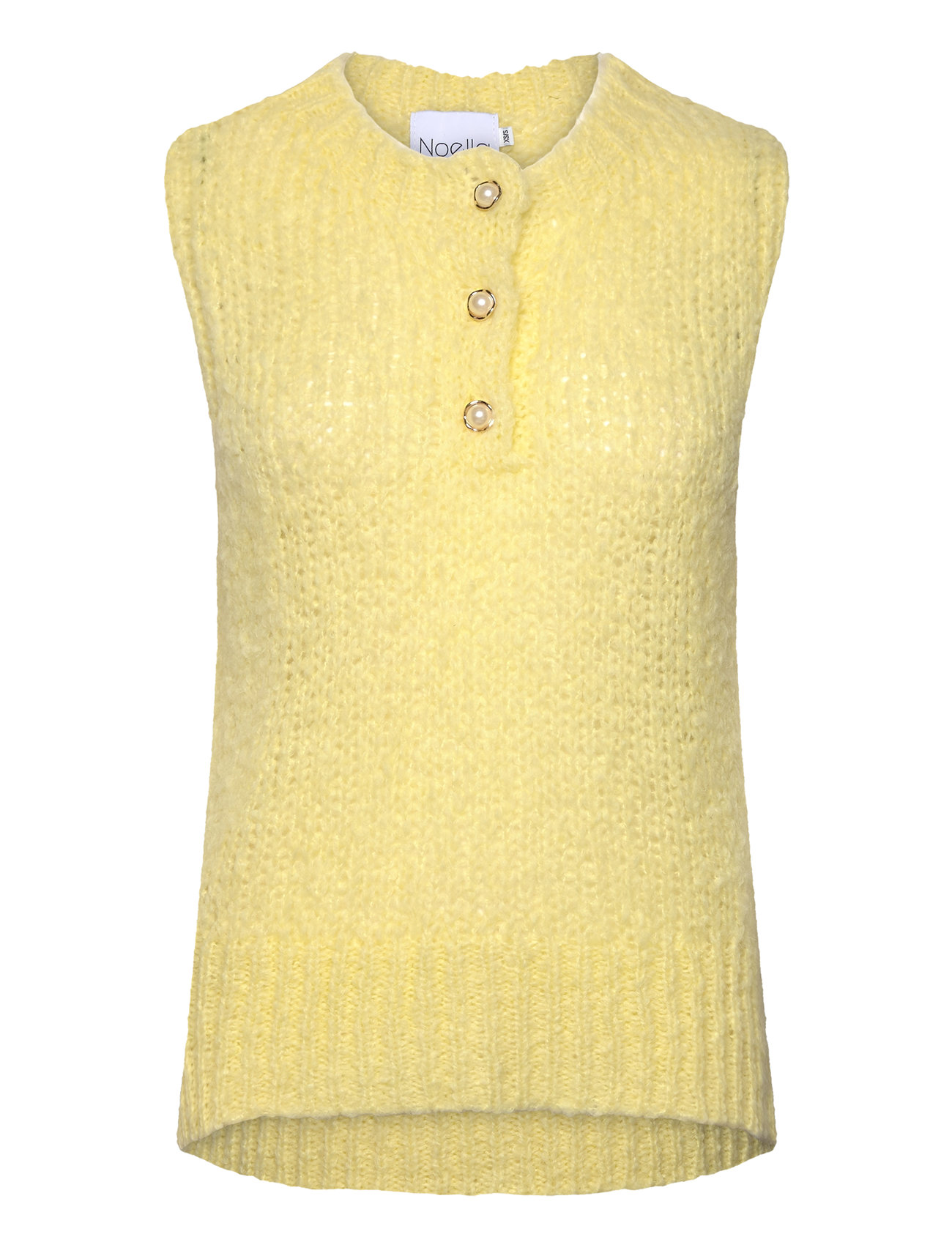 Kala Pearl Slipover Wool Vests Knitted Vests Yellow Noella