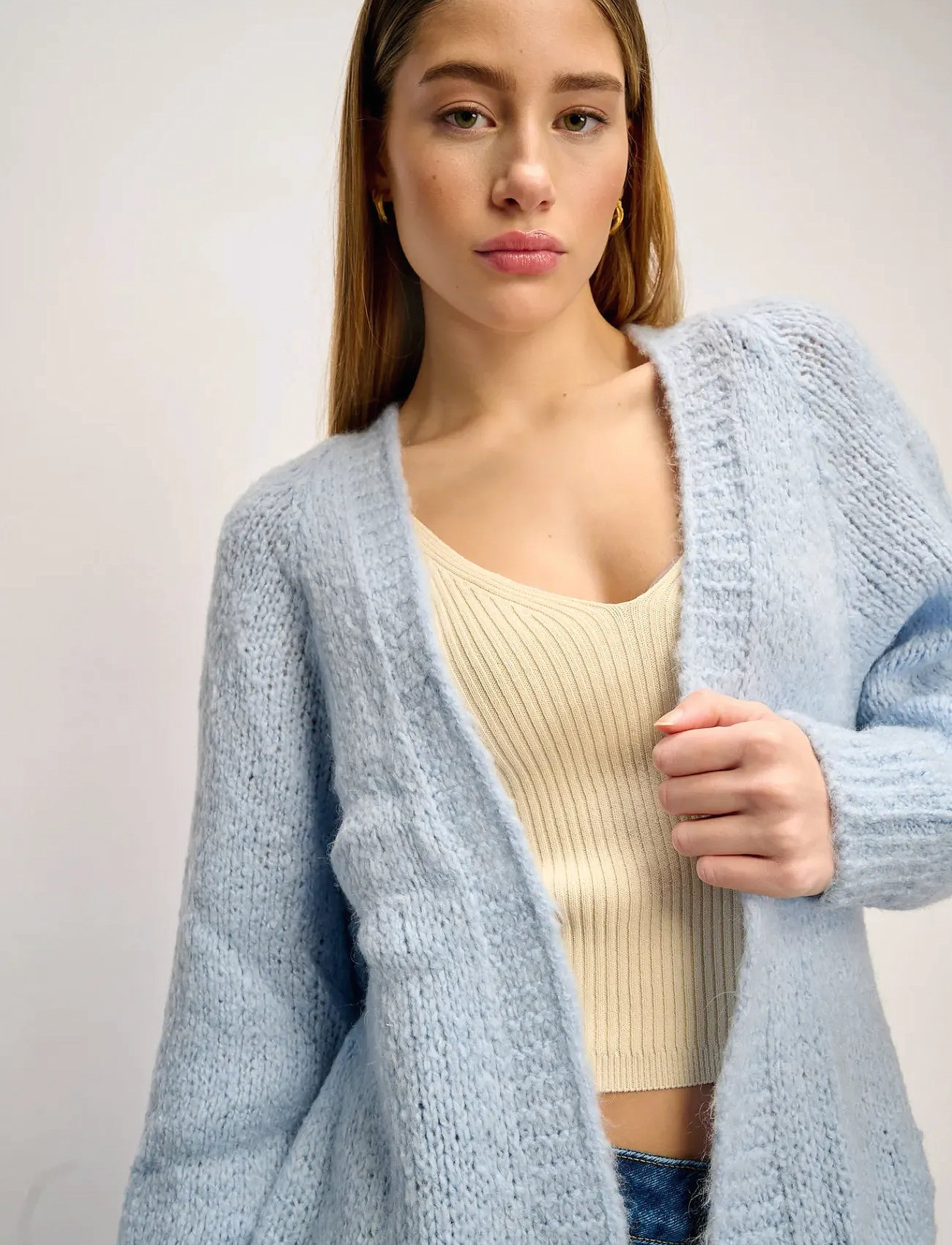 Noella Fora Knit Cardigan, M/L, Blue, Strik > Cardigans, Dame