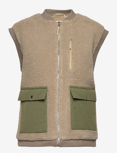Effi Pile Vest Polyester - down- & padded jackets - beige/army mix