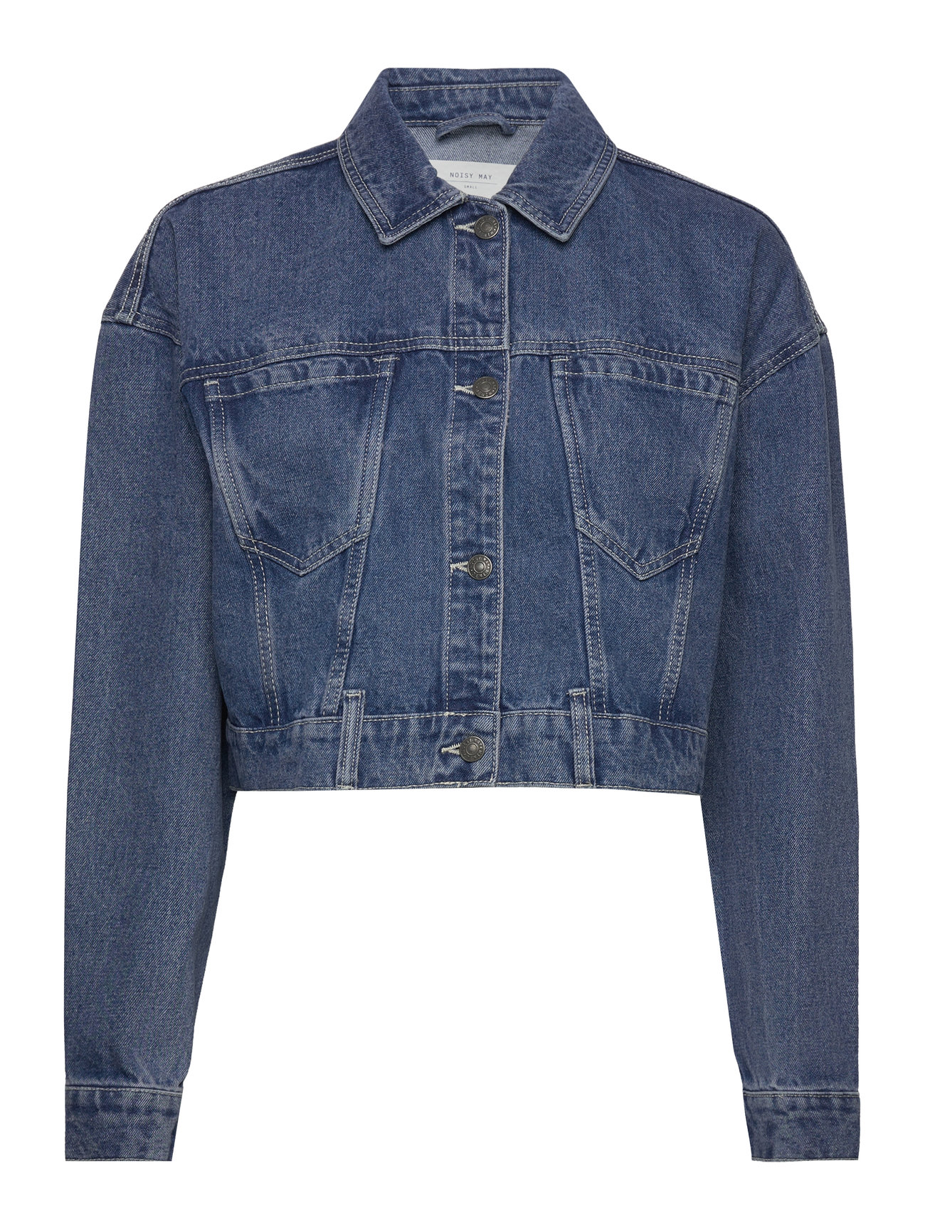 Nmronja L/S Crop Dnm Jacket Vi433Mb Noos Dongerijakke Denimjakke Blue NOISY MAY