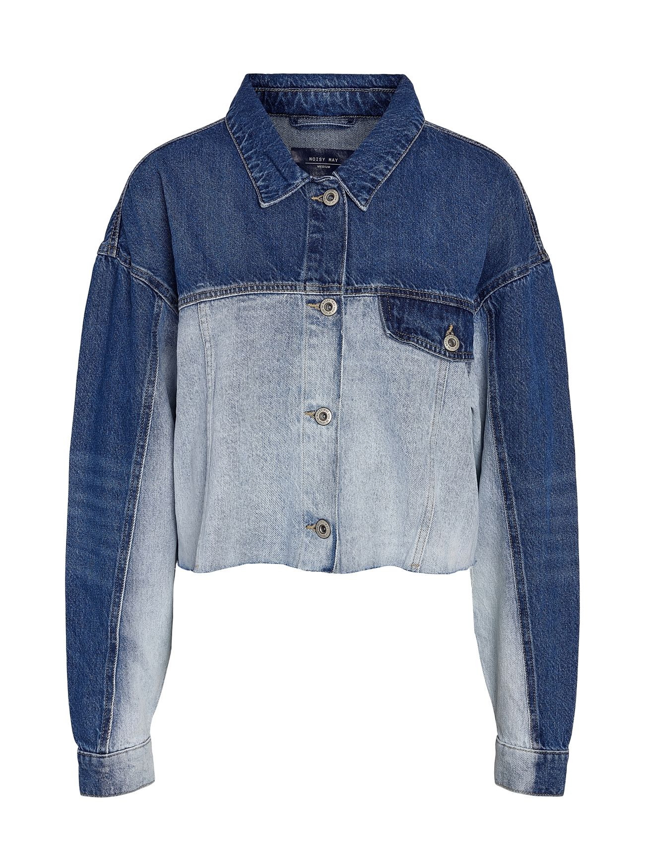 Nmrinna L/S Crop Dnm Jacket Colorblock Dongerijakke Denimjakke Blue NOISY MAY