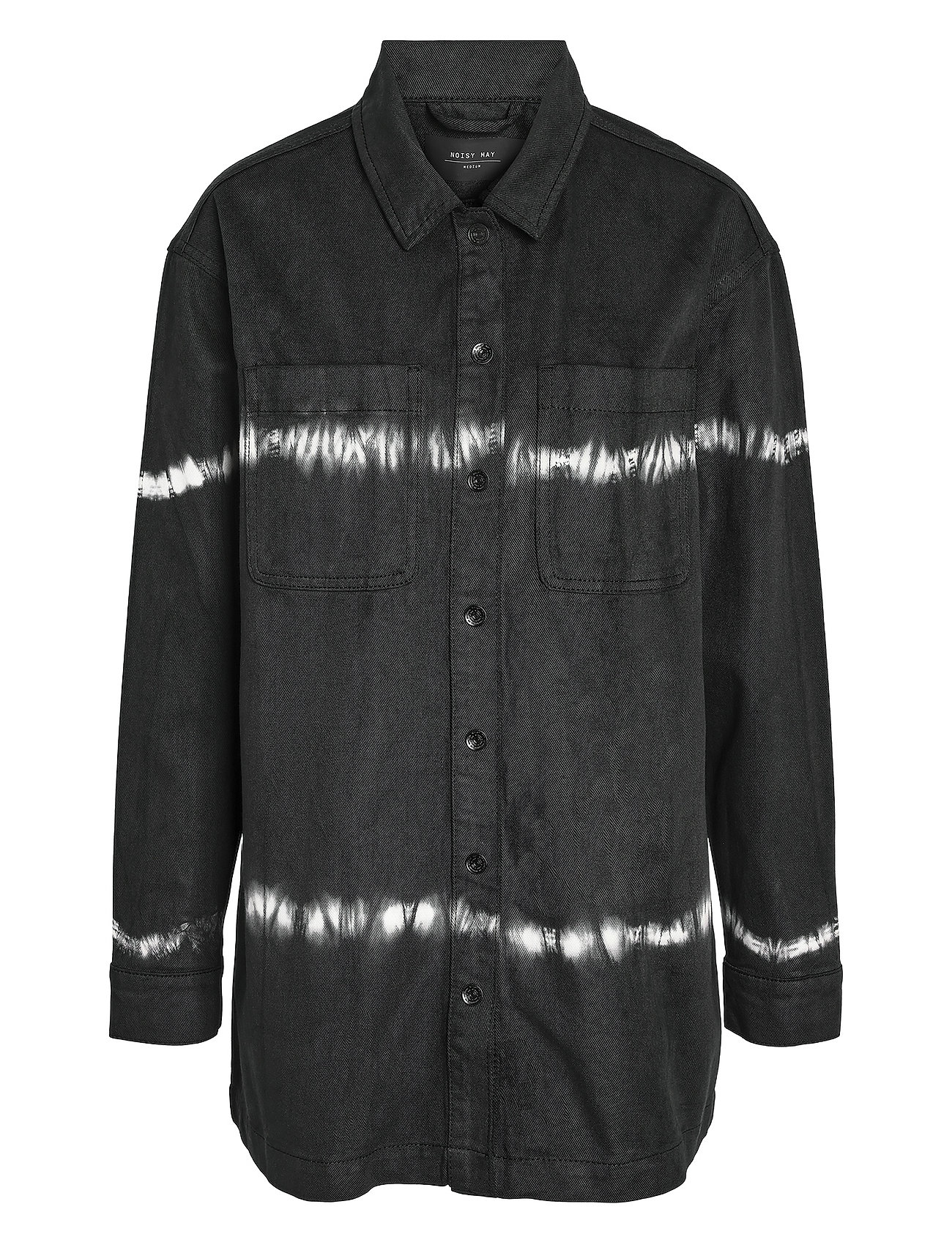 Nmalva L/S Tie Die Denim Shacket Vi490Bl Dongerijakke Denimjakke Black NOISY MAY