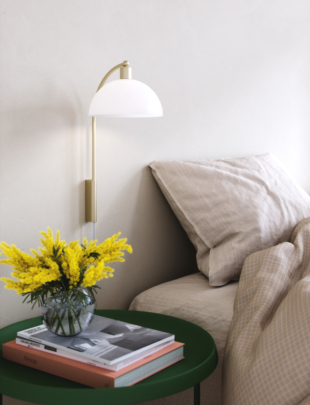 Nordlux Ellen 20 | Væglampe | Messing, Ø20X43.0 cm, Gold, Lamper > Væglamper, Unisex