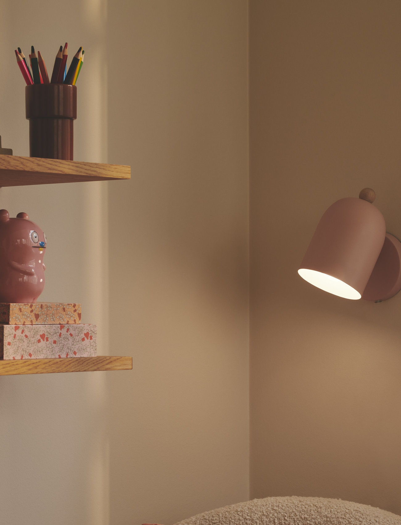 Nordlux Gaston | Væglampe, Ø 19.5 cm, Pink, Lamper > Væglamper, Unisex