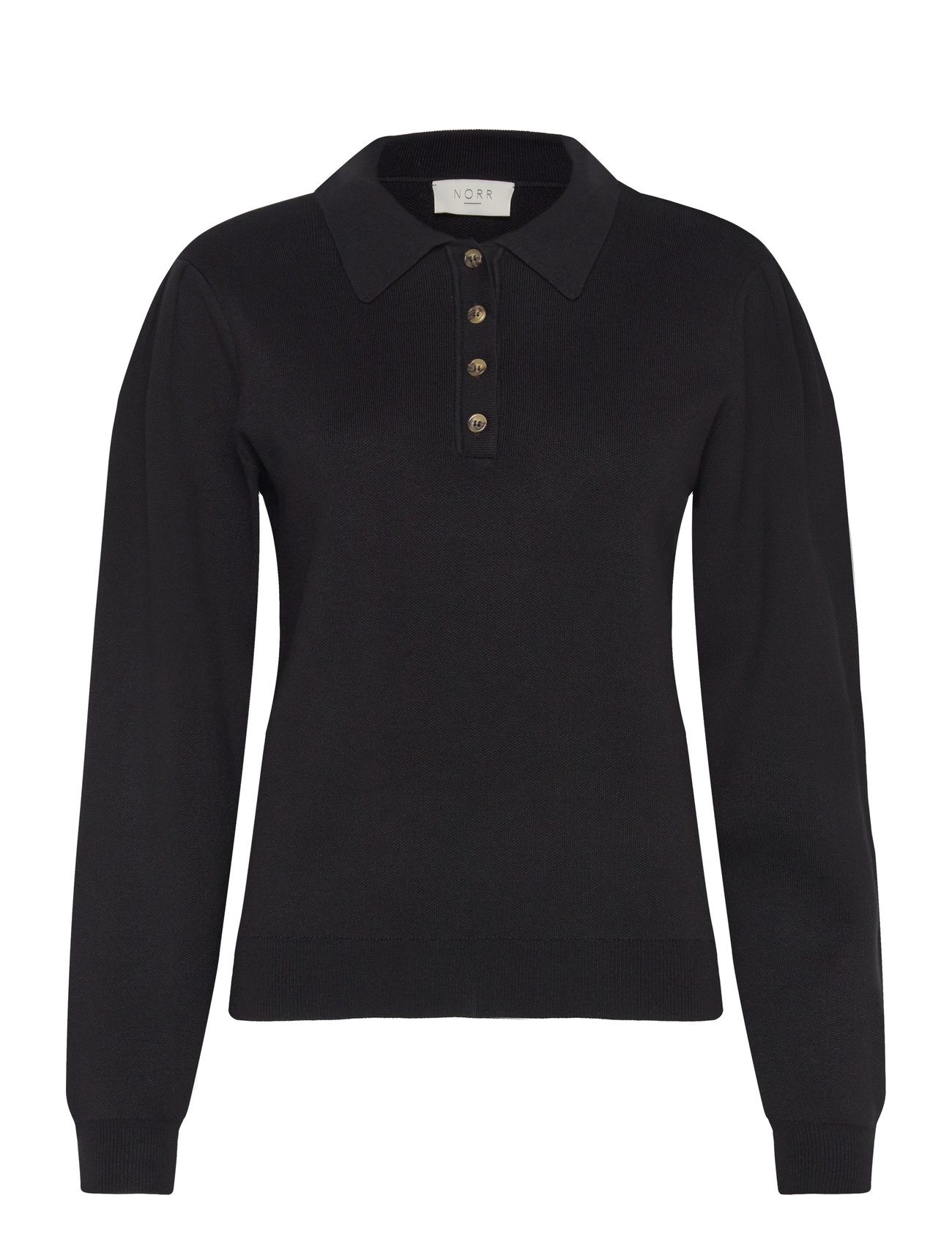 NORR Als Polo Knit Top Svart