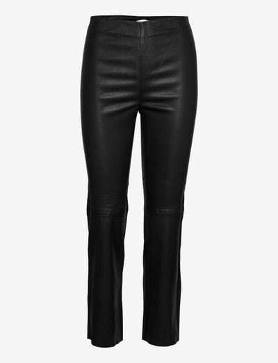 Celia stretch leather pants - Ādas bikses - black