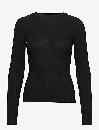 Karlina o-neck LS top - džemperi - black