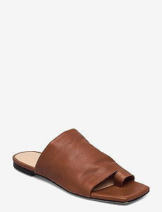 Natalia - flate sandaler - brown leather