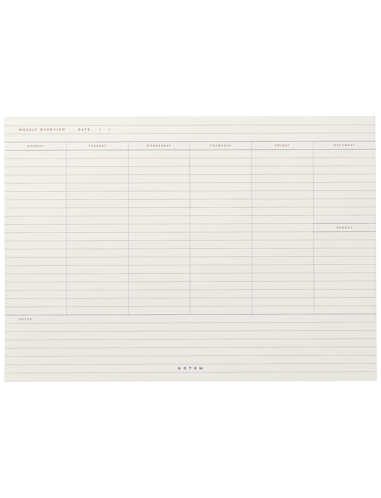 Notem Milo Weekly Planner Notepad Toimistotarvikkeet Boozt Com