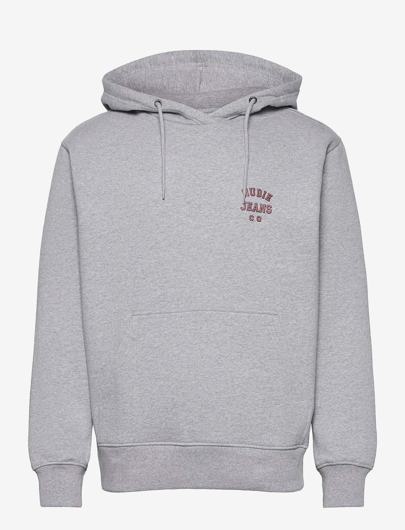 Nudie Jeans - Franke Logo Hoodie - hoodies - greymelange - 1
