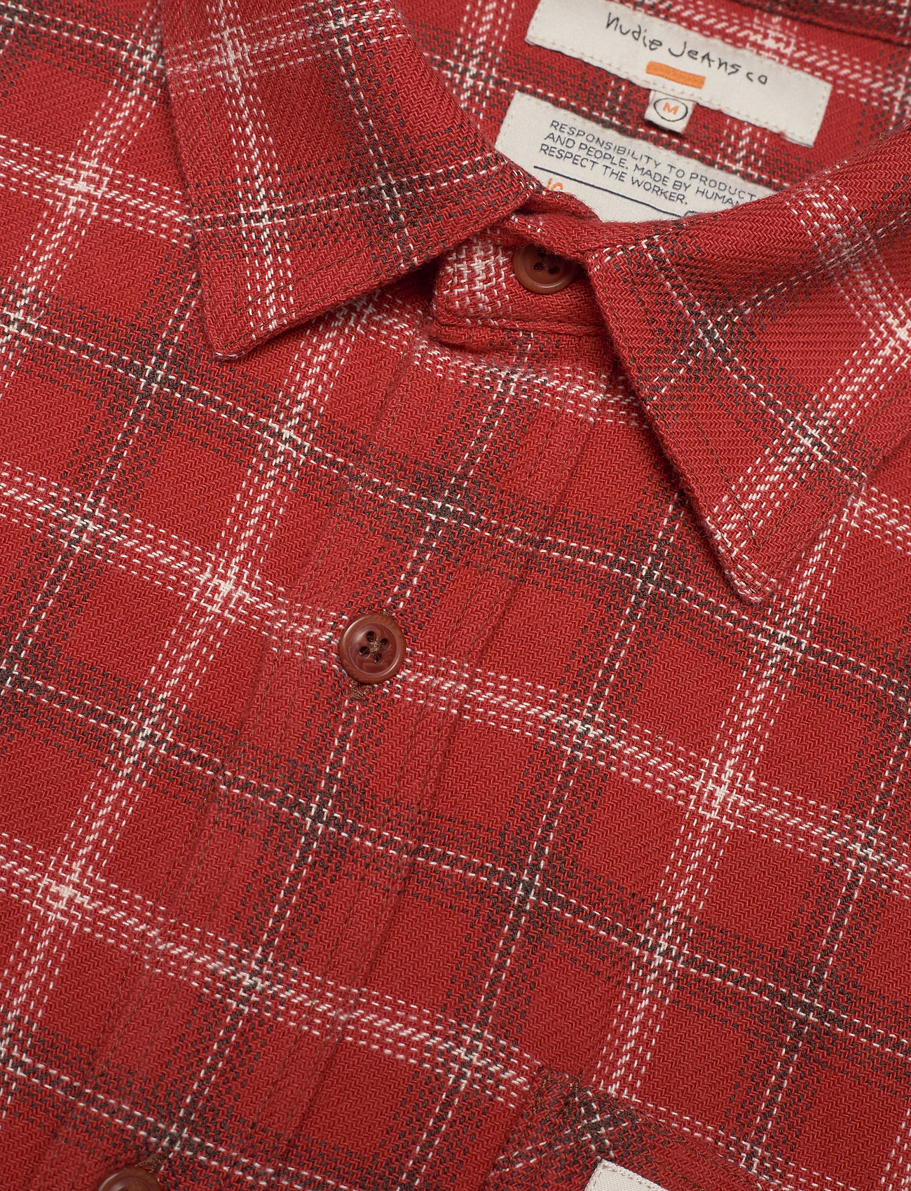 Nudie Jeans - Filip Flannel Lumber Check - linnen overhemden - poppy red - 6