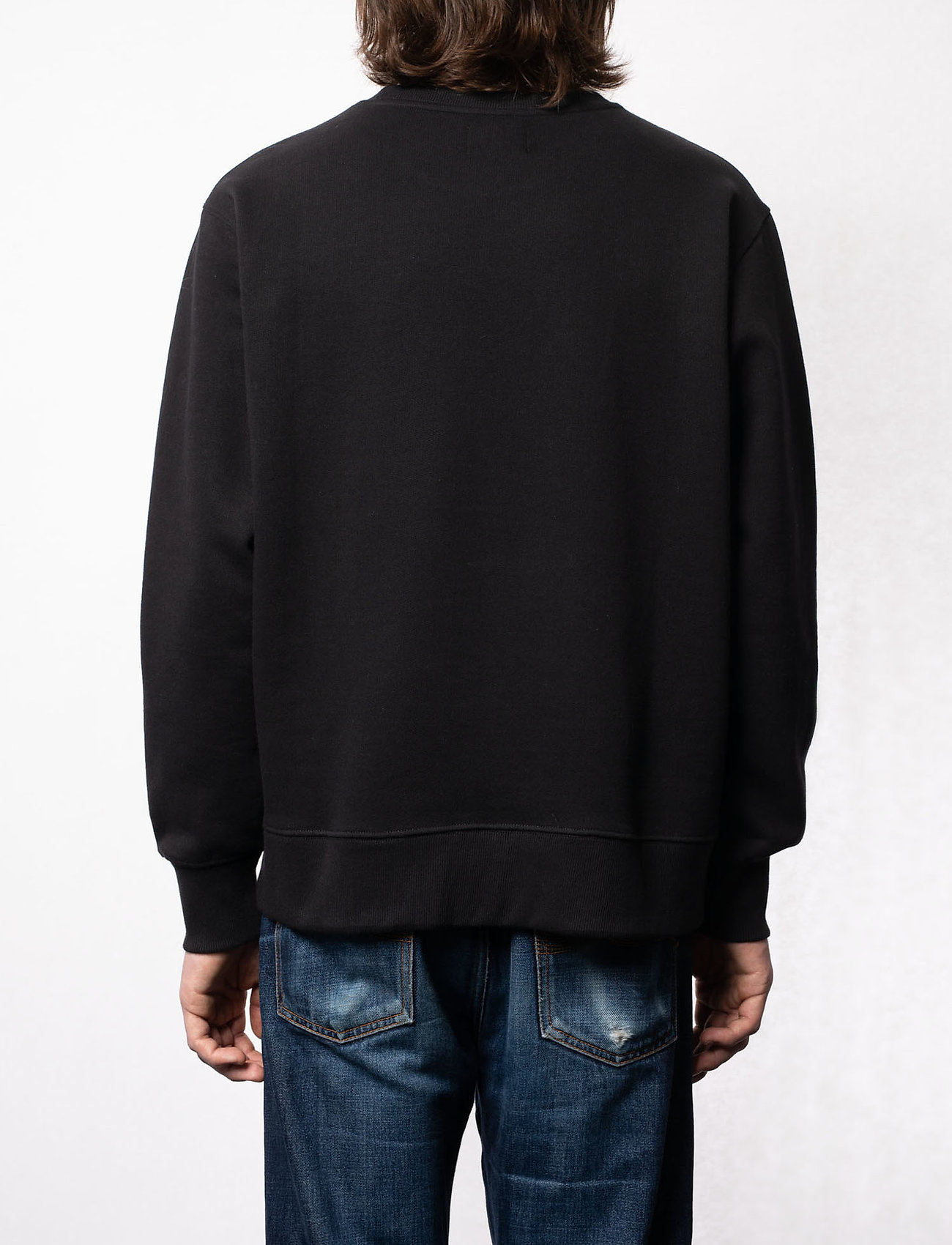 Nudie Jeans - Frasse Logo Sweatshirt Black - truien - black - 4