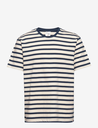 Uno Breton Stripe - korte mouwen - offwhite/navy