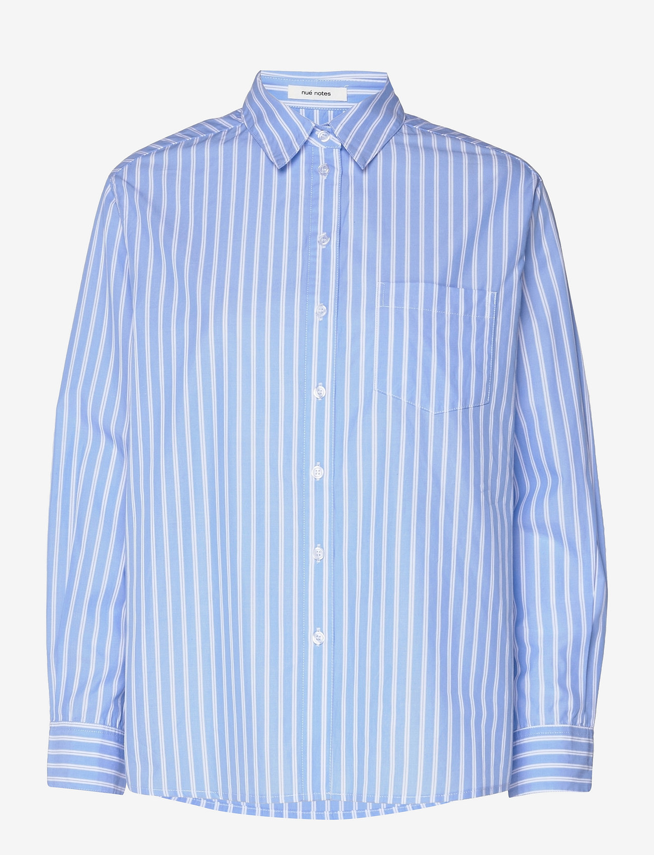 nué notes - Elon Shirt - langærmede skjorter - blue stripe - 0