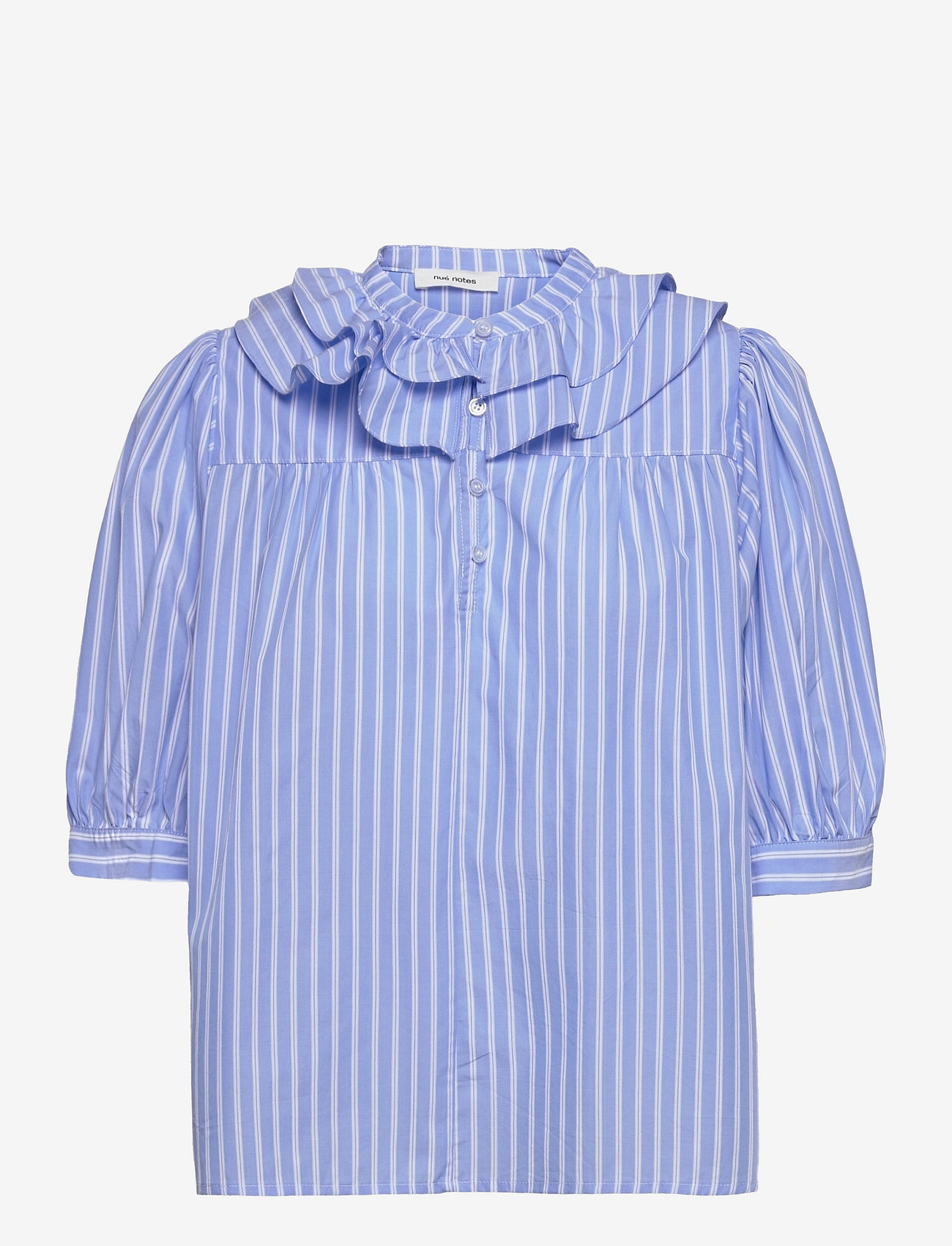 nué notes - Leon Shirt - langærmede bluser - blue stripe - 0