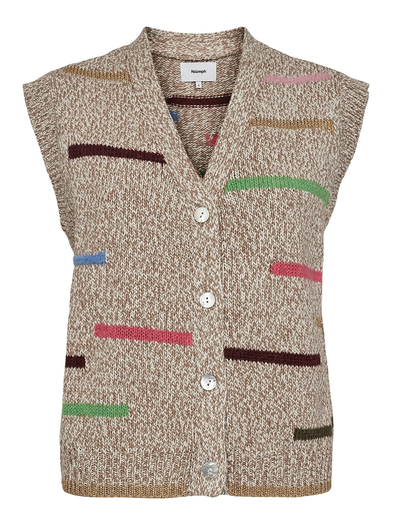 Nümph Nuiga Melange Vest, S, Beige, Veste > Strikkede Veste, Dame