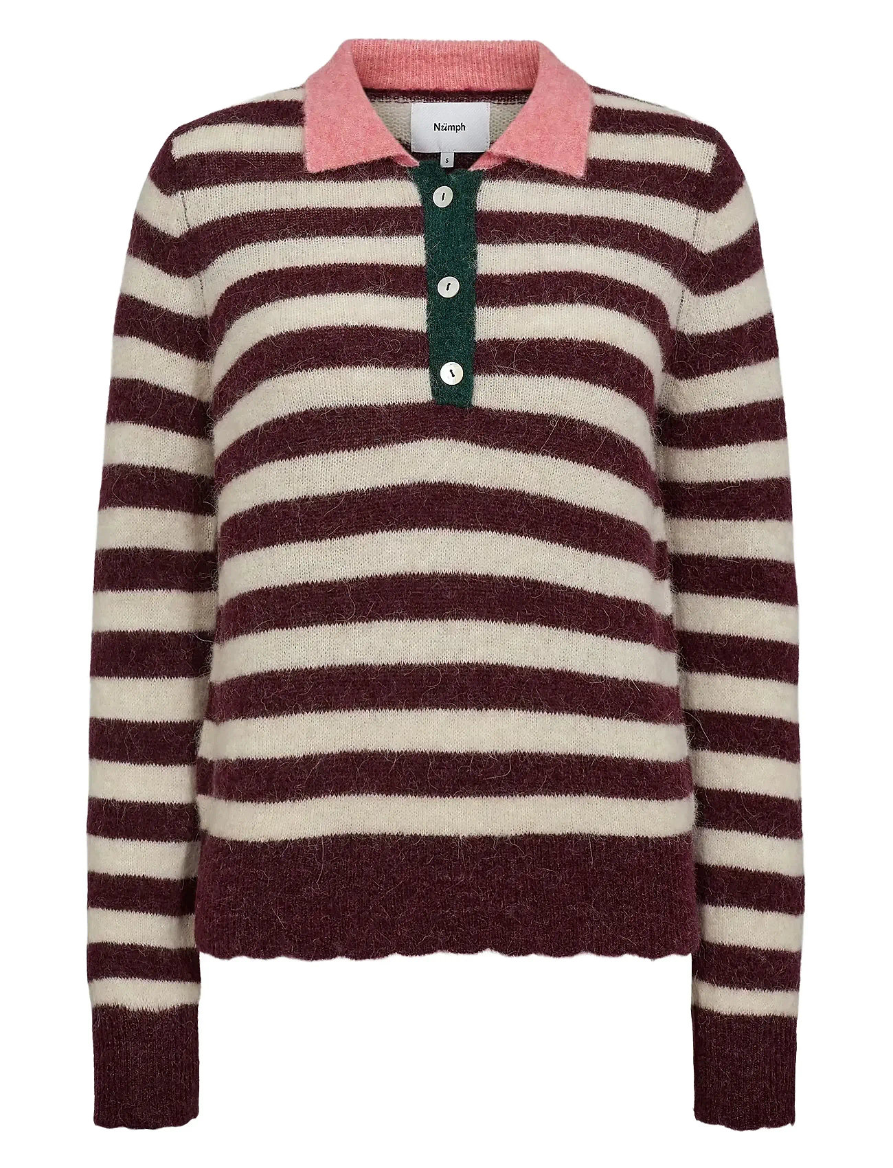 Nümph Nuciara Riette Stripe Pullover, XXL, Brown, Strik > Trøjer, Dame