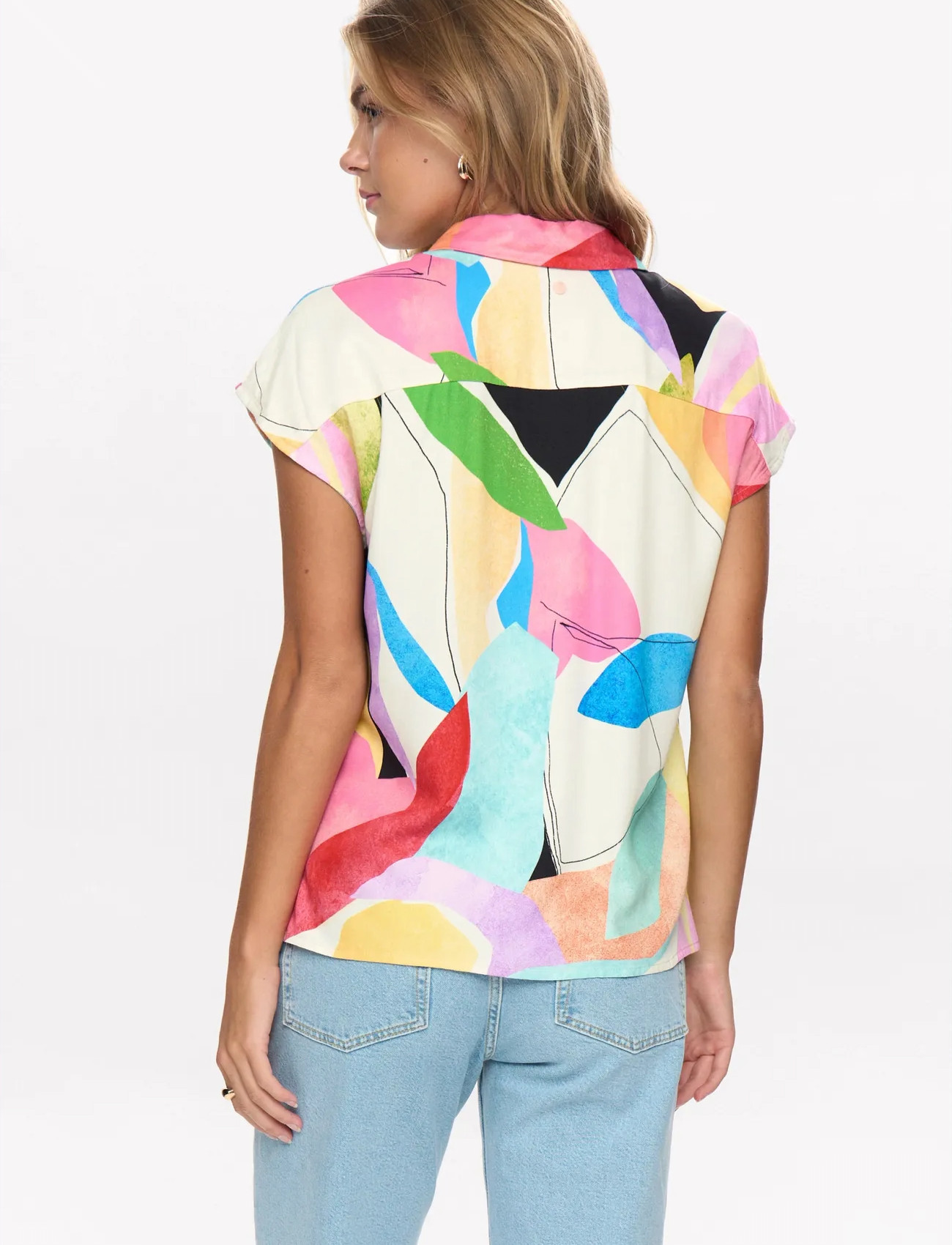 Nümph Nuadeline Sl Shirt, 44, Multi/patterned, Skjorter > Kortærmede, Dame