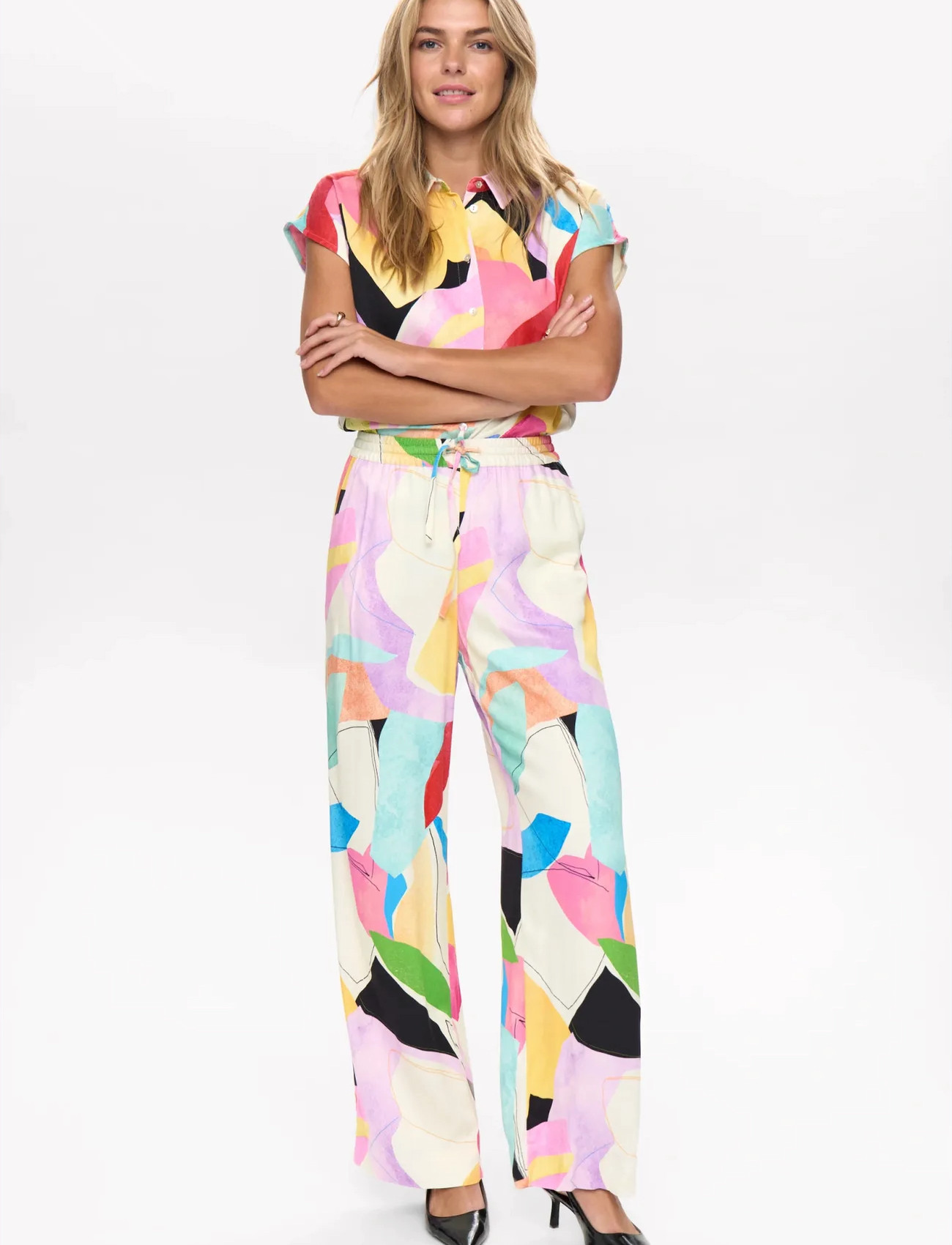 Nümph Nuadeline Pants, 42, Multi/patterned, Bukser > Brede Ben, Dame