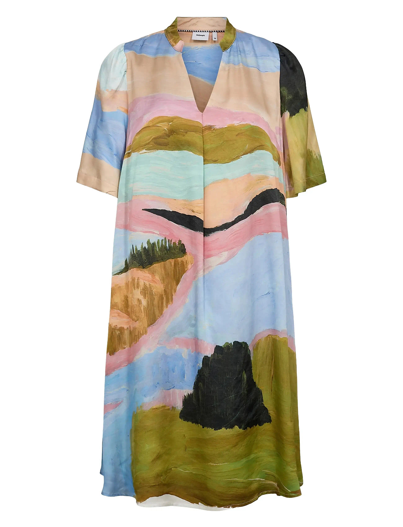 Nümph Numeadow V-Neck Dress, 44, Multi/patterned, Kjoler > Knælange Og Midi, Dame