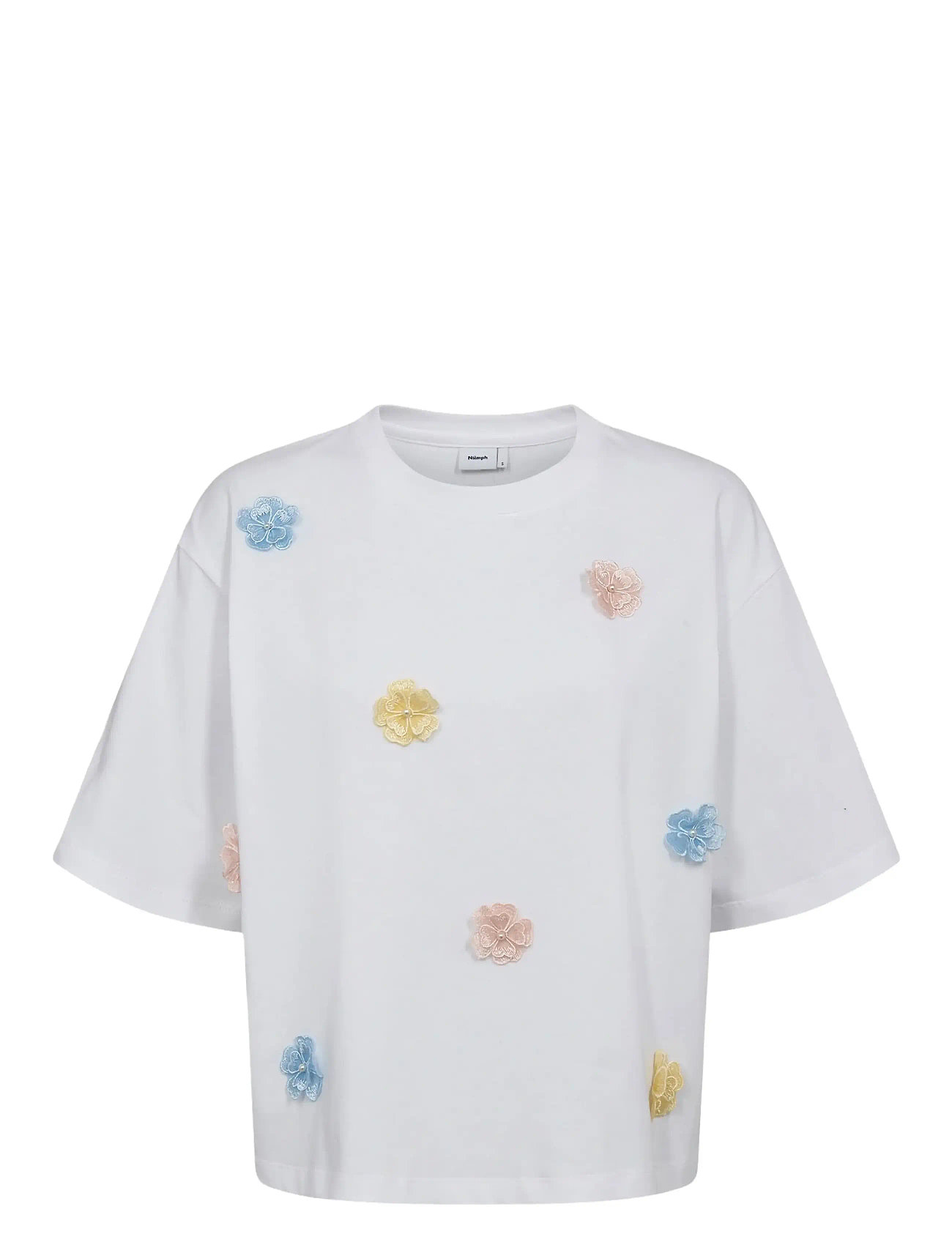 Nümph Nufleura Long T-Shirt, XL, White, T-Shirts & Toppe > Kortærmede, Dame