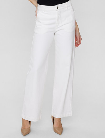 Nümph Nuamber Pants - Cloud Dancer - Wide leg trousers - Boozt.com