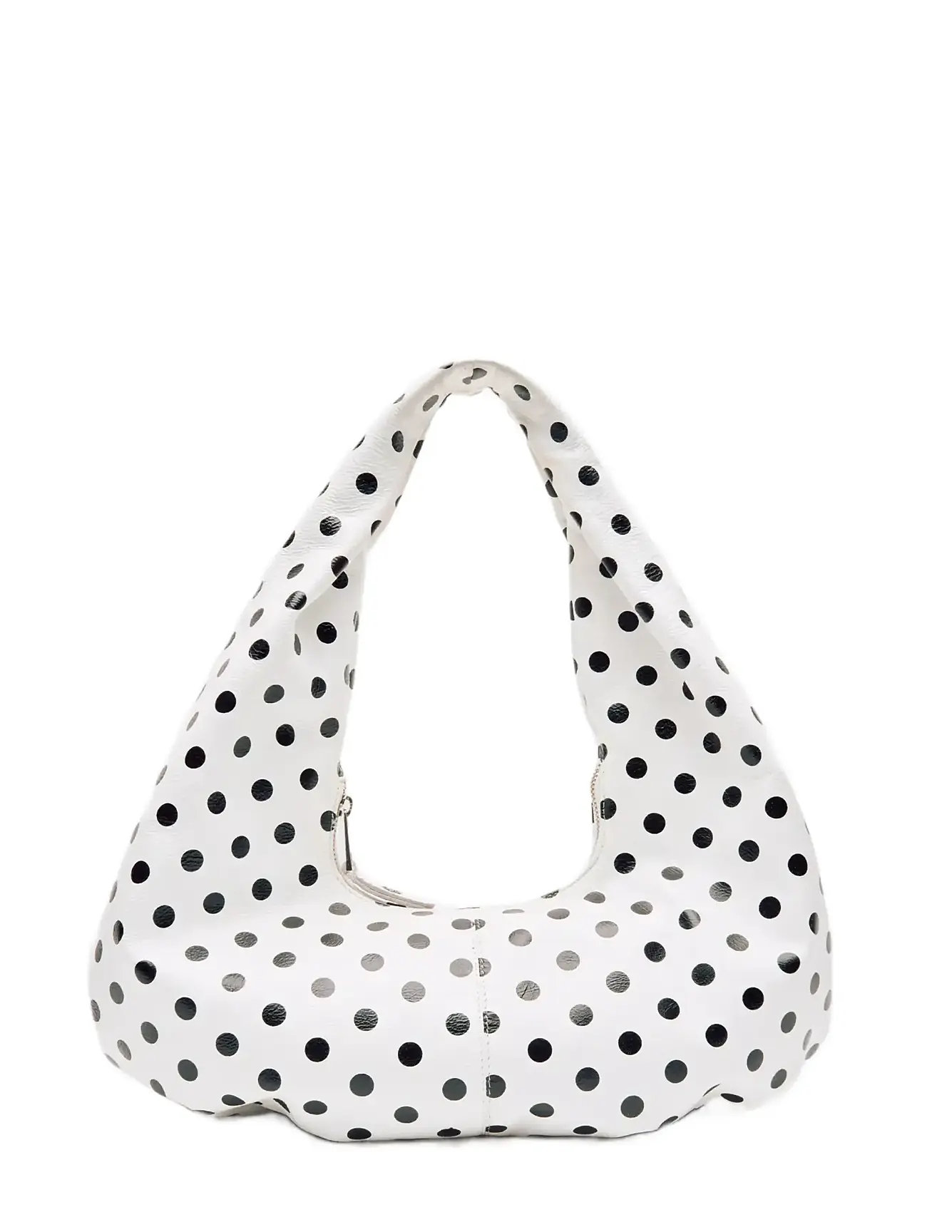 Nunoo Small Alma Draped Polka White/Black, One Size, White, Tasker > Små Skuldertasker-Crossbody-Tasker, Dame