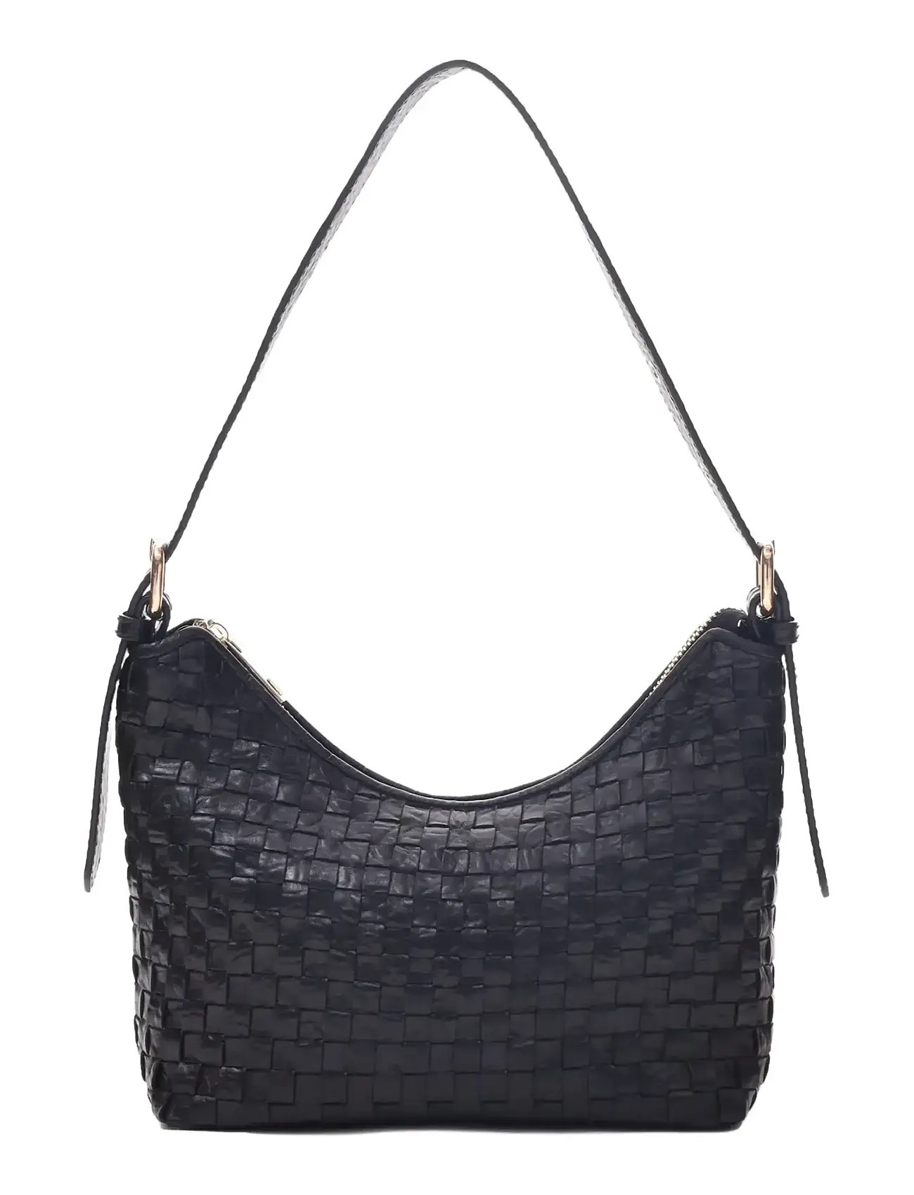 Nunoo Ava Braided New Zealand Black W. Gold, One Size, Black, Tasker > Små Skuldertasker-Crossbody-Tasker, Dame