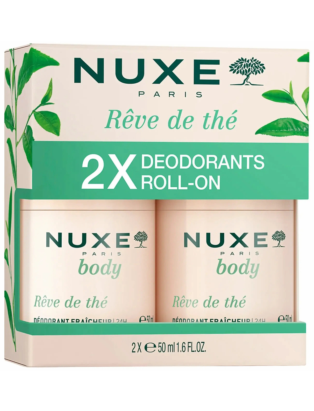 NUXE Rdt Deo Roll On Duopack 2 X 50 ml, One Size, Nude, Deodoranter > Roll-On, Dame