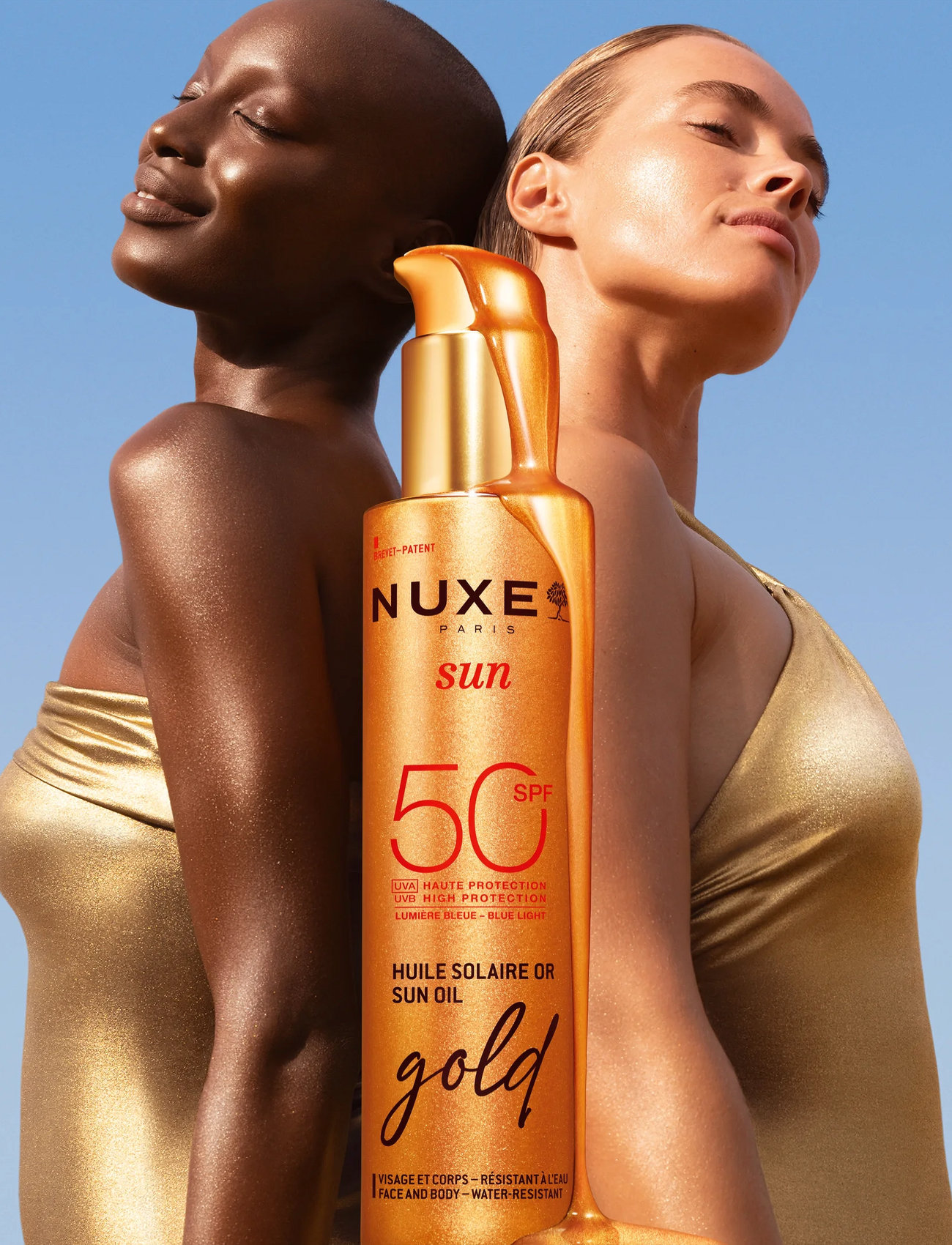 NUXE Sun Tanning Oil Gold Spf50 150 ml, 150 ml, Nude, Solpleje > Krop, Dame