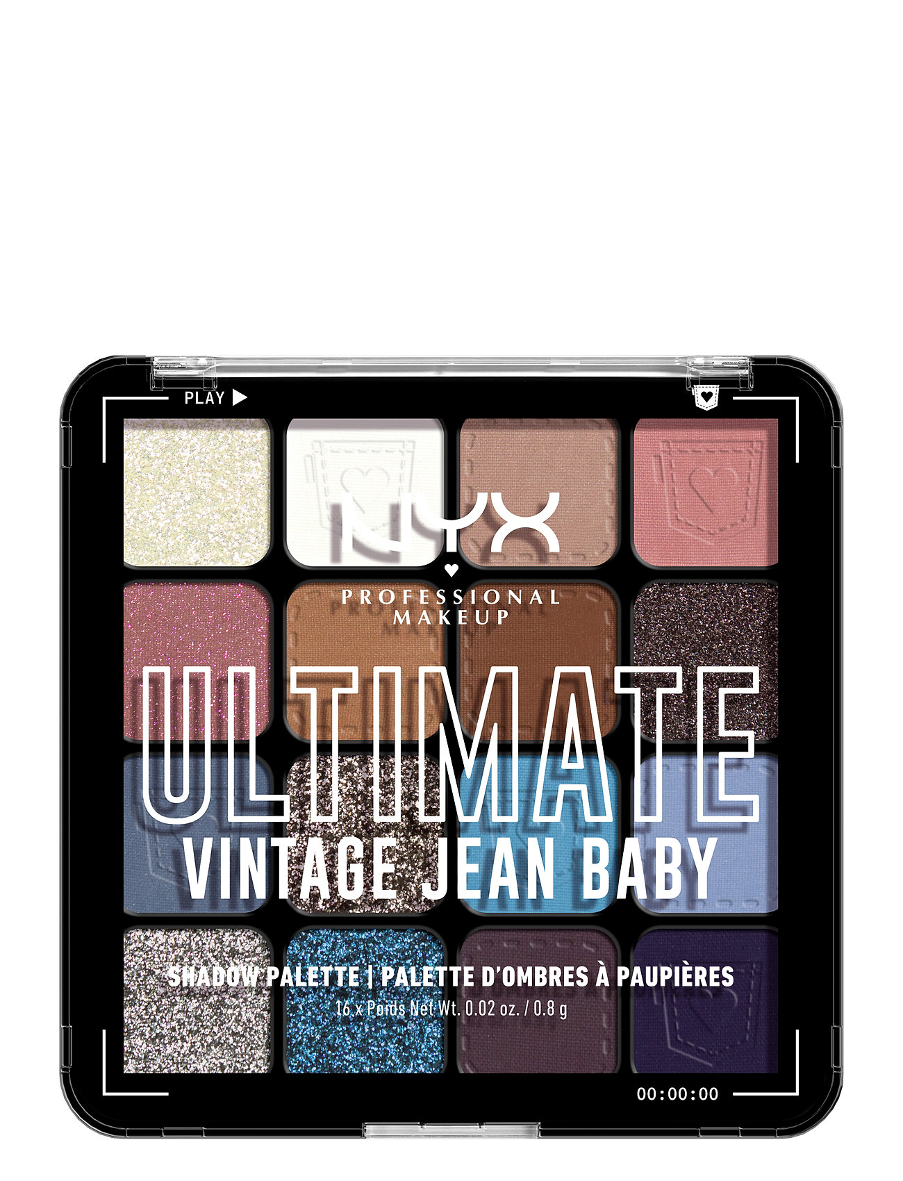 NYX Professional Makeup Ultimate Shadow Palette 16-Pan Vintage Jean Baby Multi/patterned