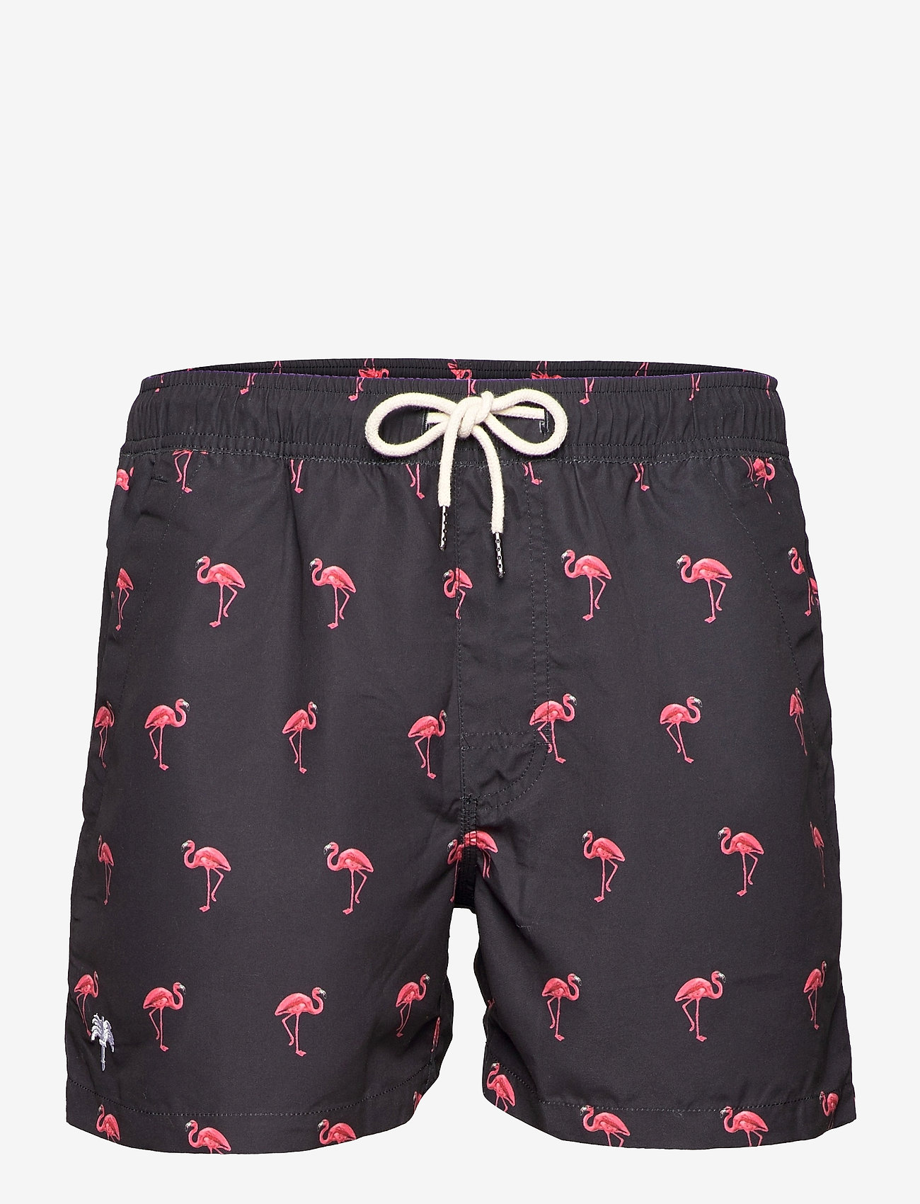 OAS - Black Flamingo Swim Shorts - swim shorts - black - 0